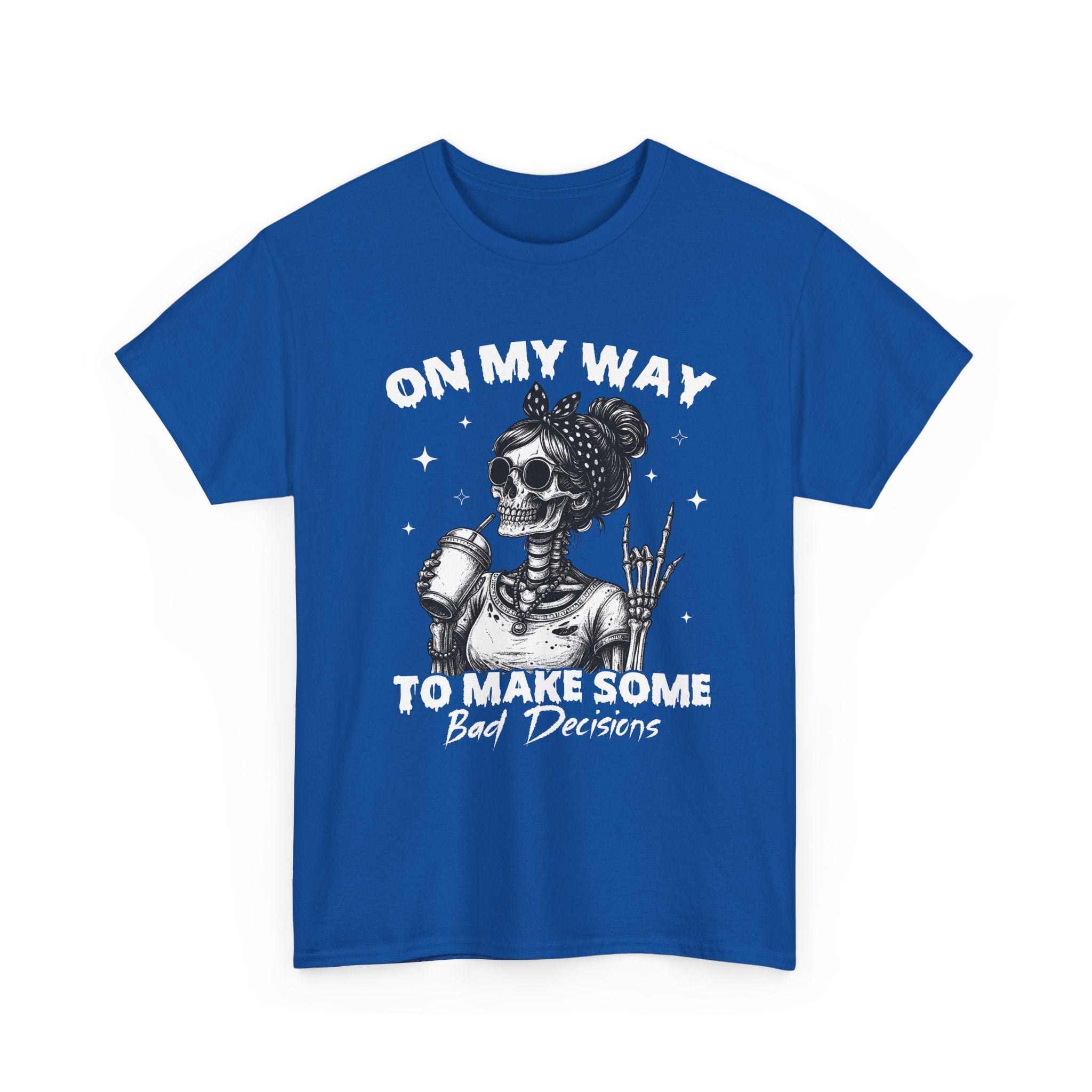 Skeleton Girl Graphic Tee — Retro Rock 'n' Roll Skull Design