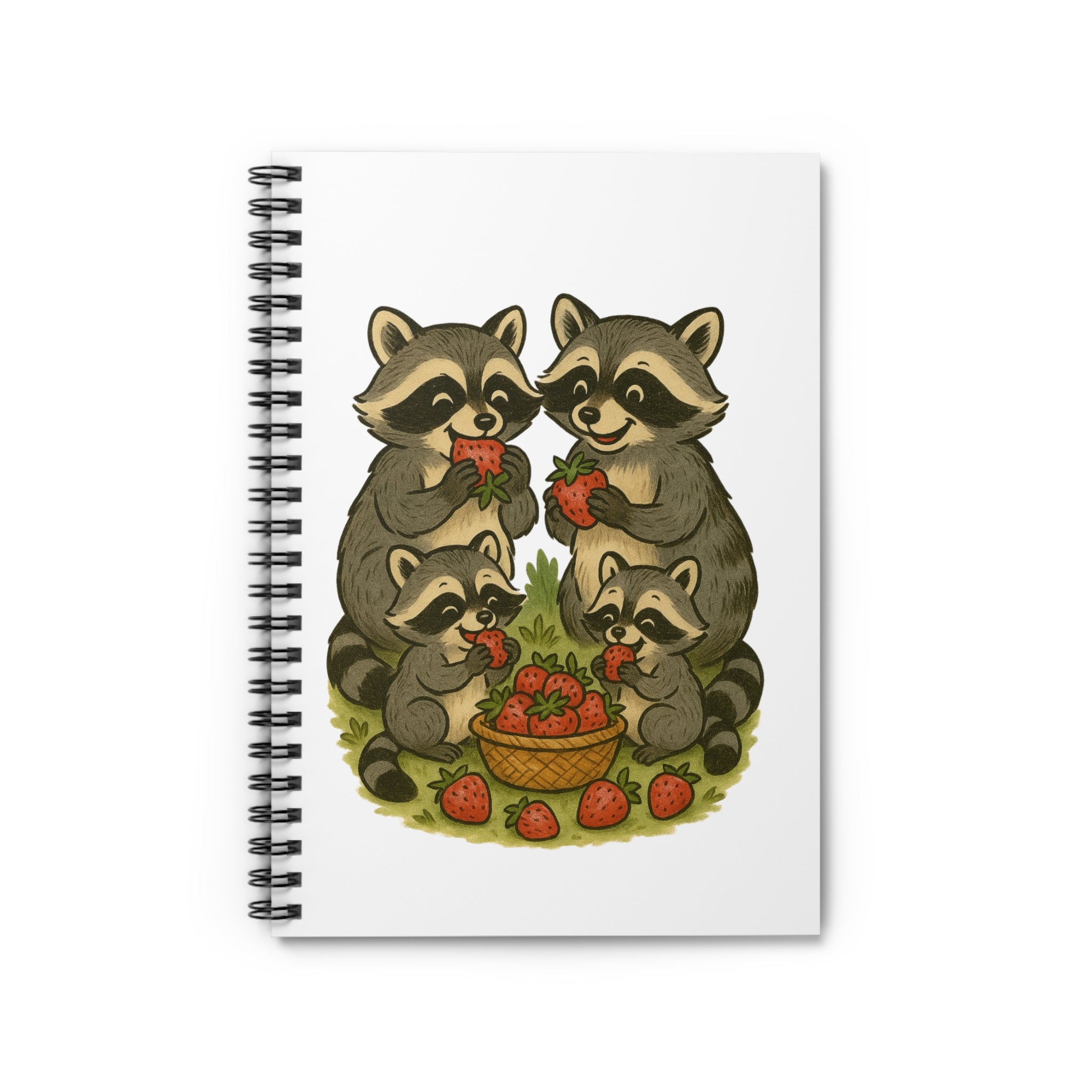 Spiral Notebook - Ruled Line  Racoons