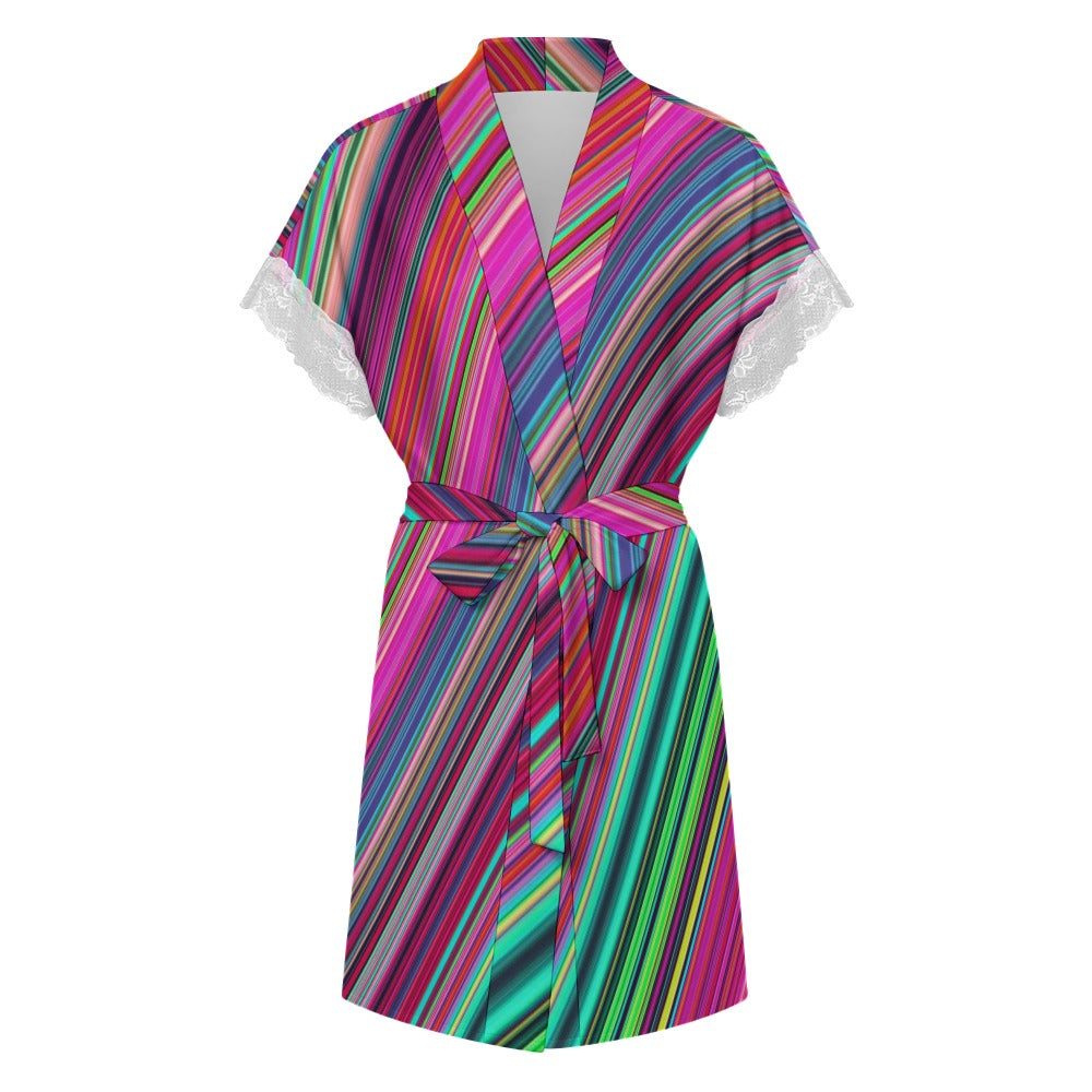 Women's Lace-Trimmed Kimono Robe Collection