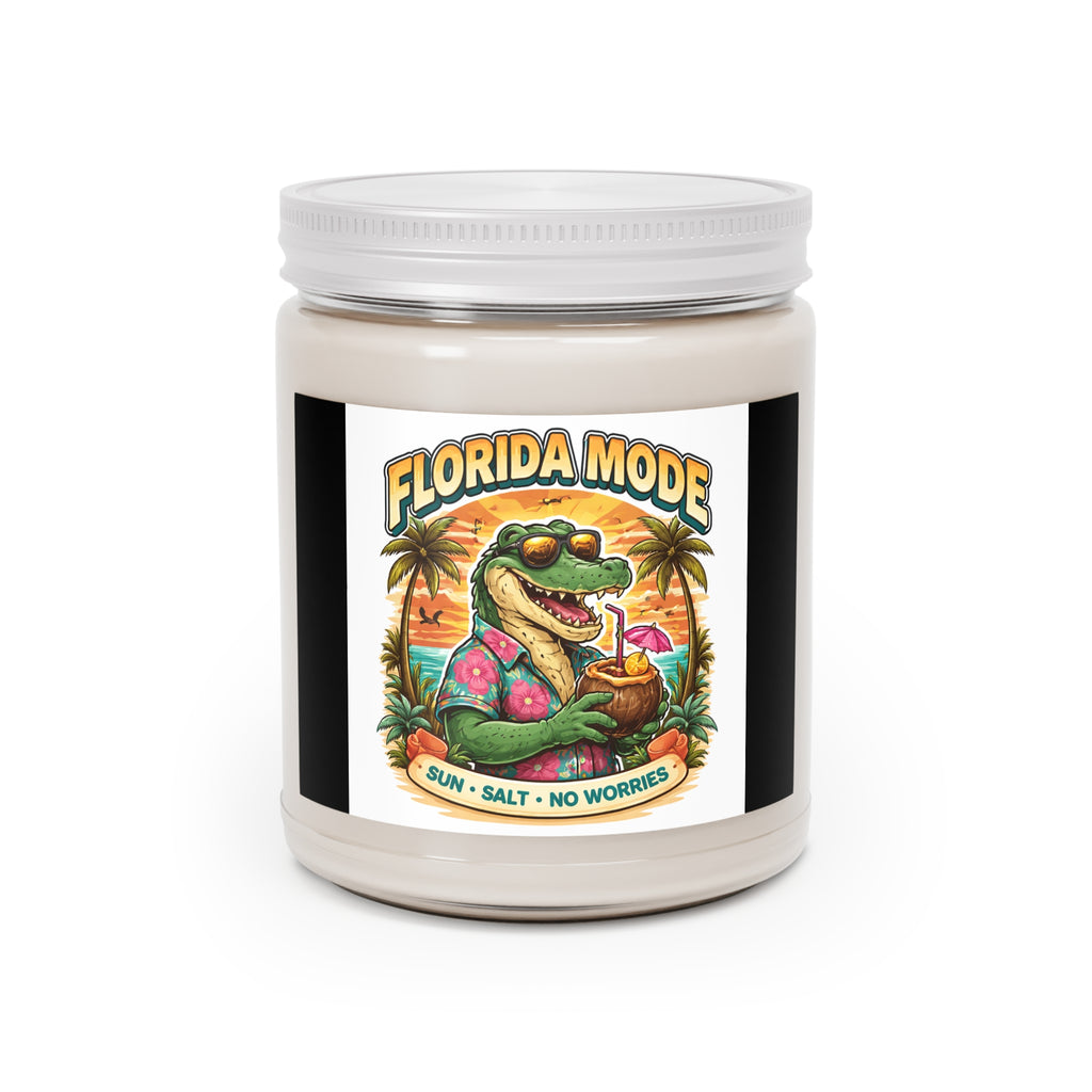 Florida Mode Scented Soy Candle — 9oz "Sun • Salt • No Worries" Jar