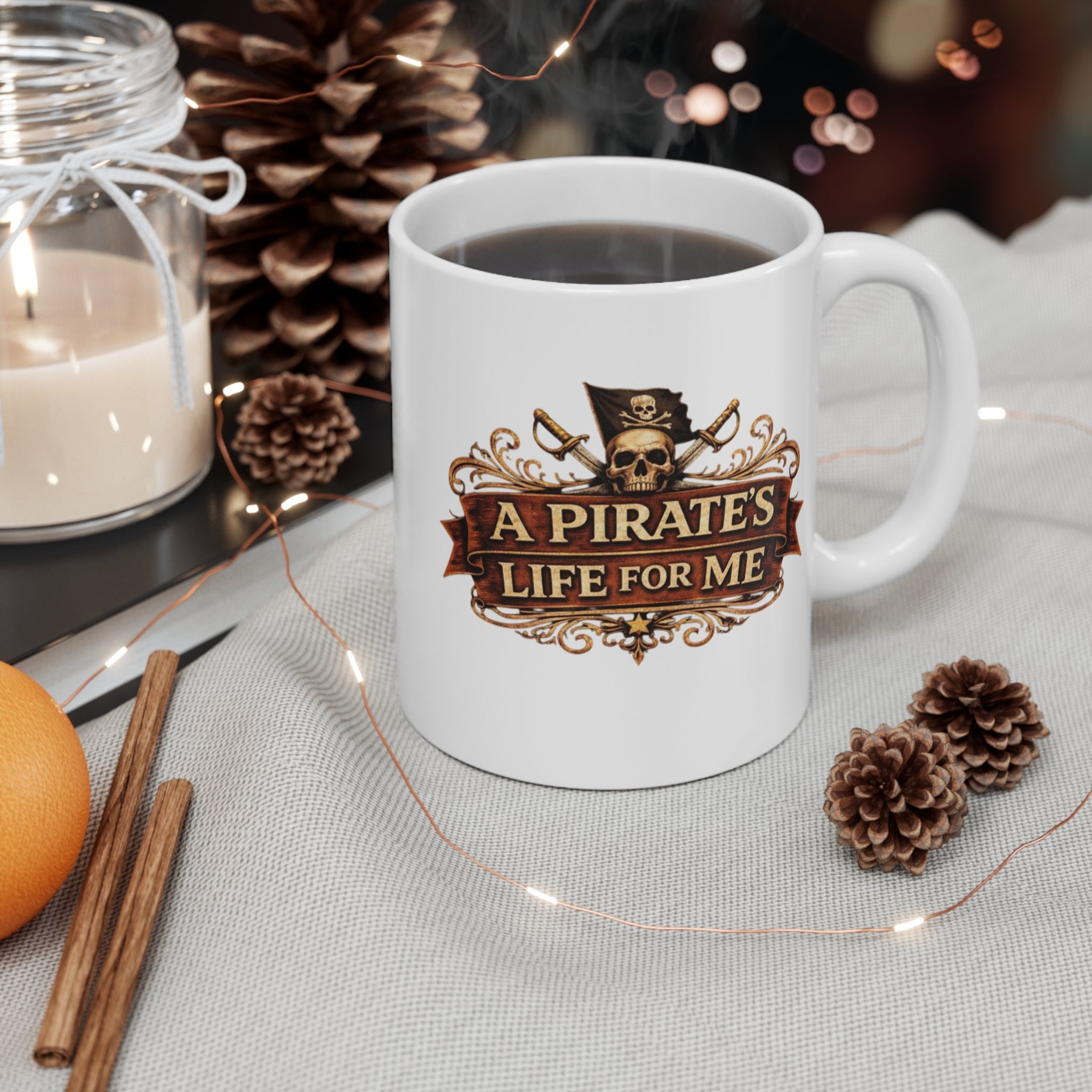 A Pirate's Life For Me Mug — 11oz Pirate Skull Coffee Cup