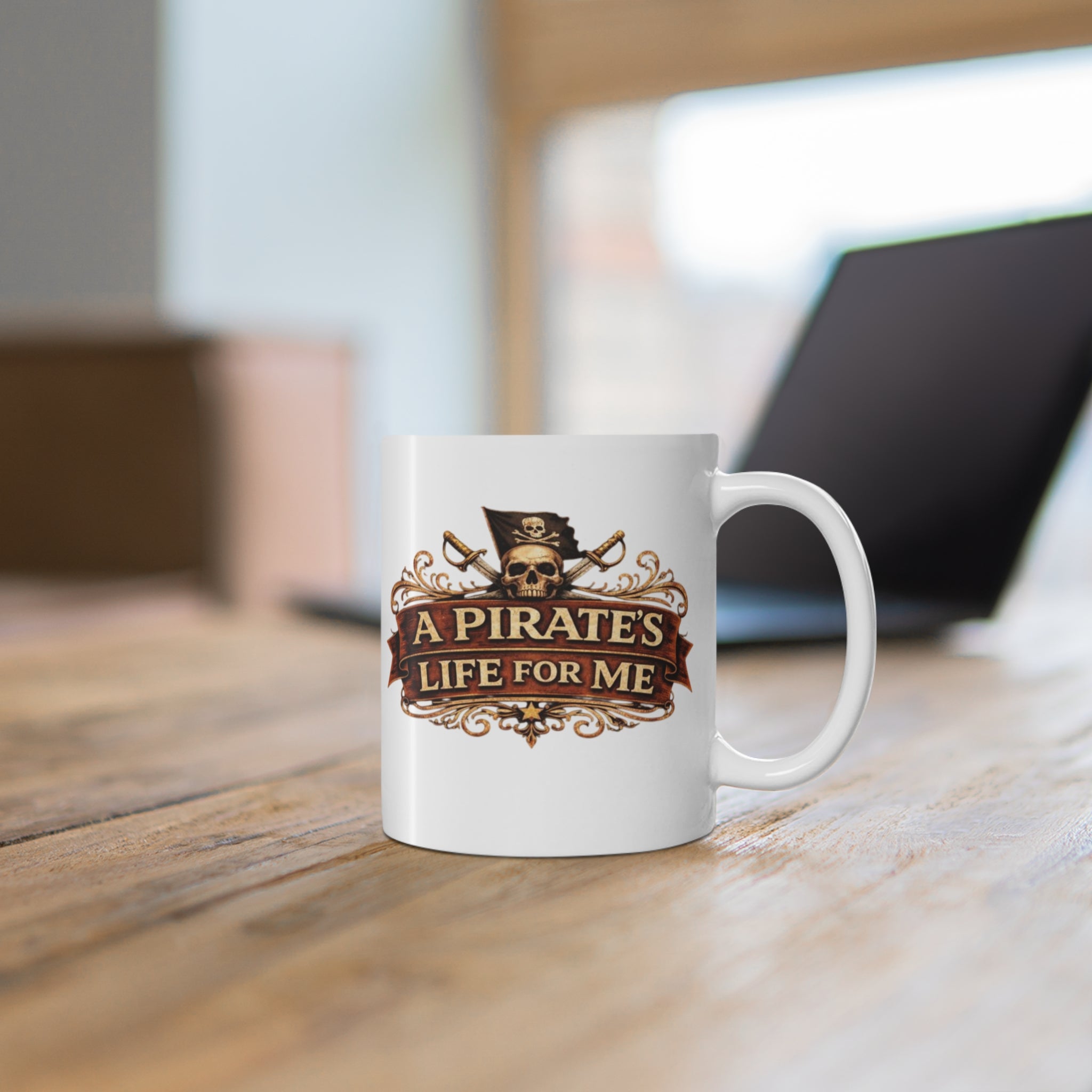 A Pirate's Life For Me Mug — 11oz Pirate Skull Coffee Cup