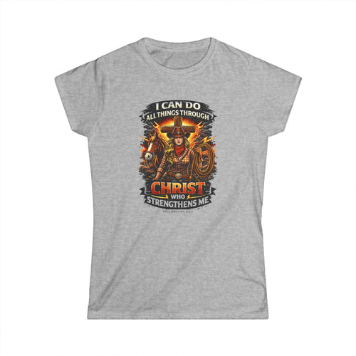 Christian Tee - "I Can Do All Things Through Christ Who Strengthens Me" Women’s Inspirational Shirt