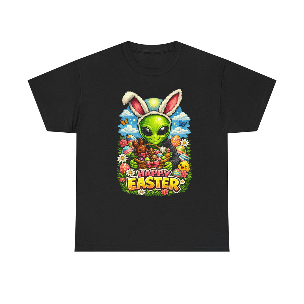 Alien Bunny Happy Easter T-Shirt | Easter eggs, spring flowers, psychedelic art