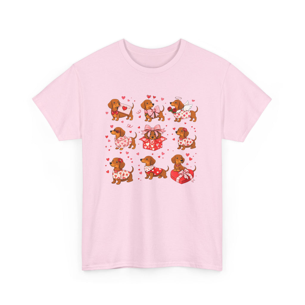 Dachshund Valentine T-Shirt — Cute Puppy Hearts Graphic Tee