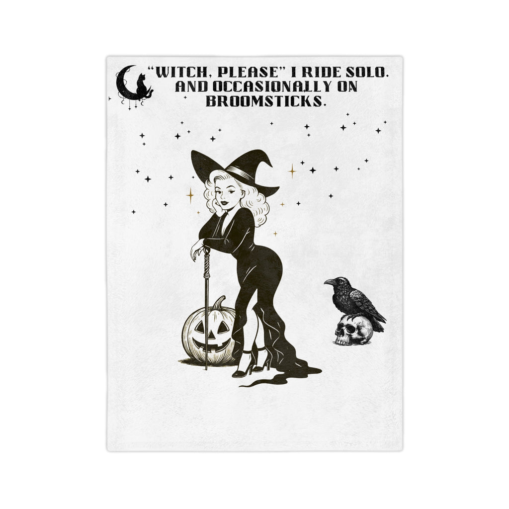 Fleece Blanket - Funny Witch Please Humor Halloween Spooky