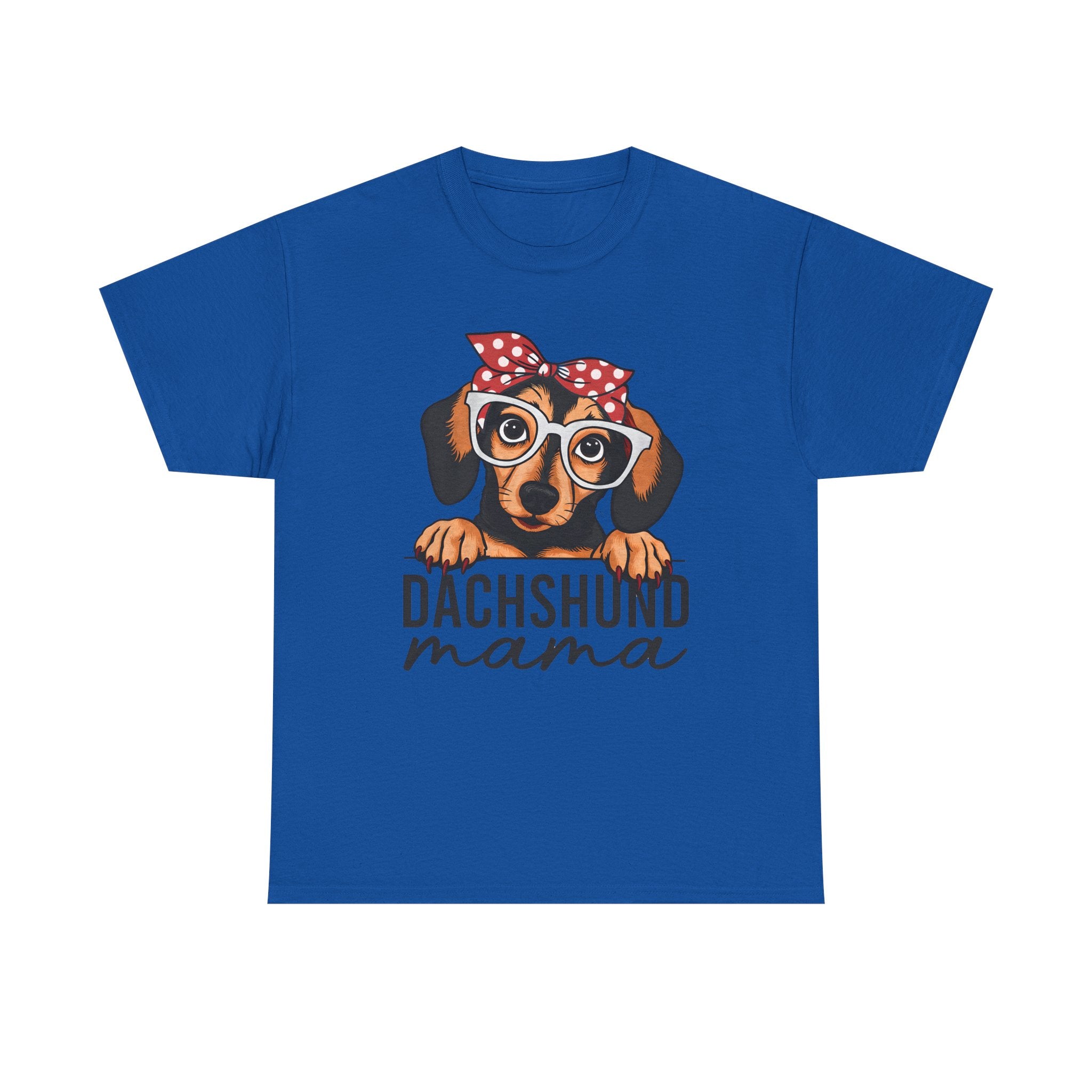 Dachshund Mama T-Shirt — Cute Dog Mom Tee with Glasses & Bandana