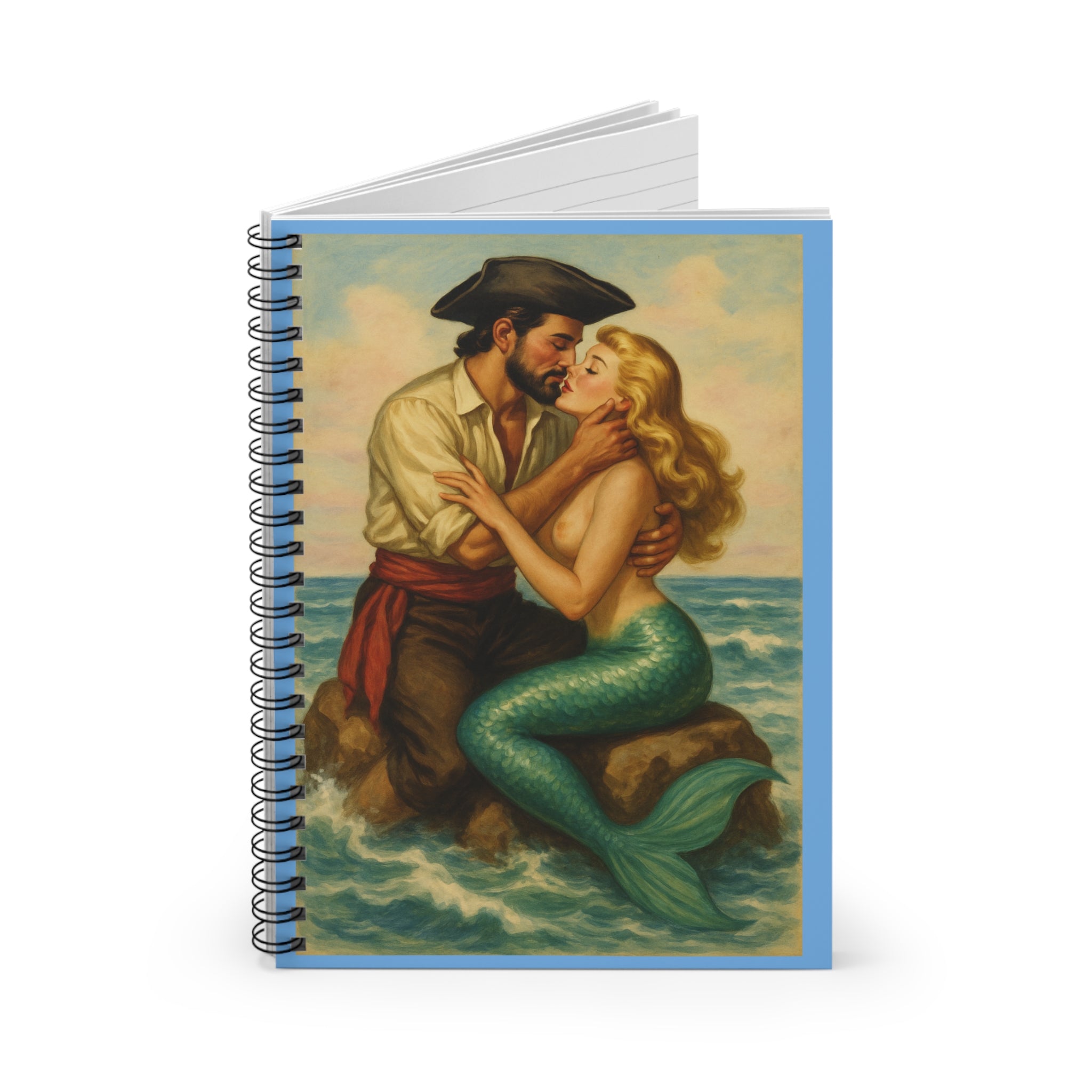 Spiral Notebook - Ruled Line Mermaid Lost Love