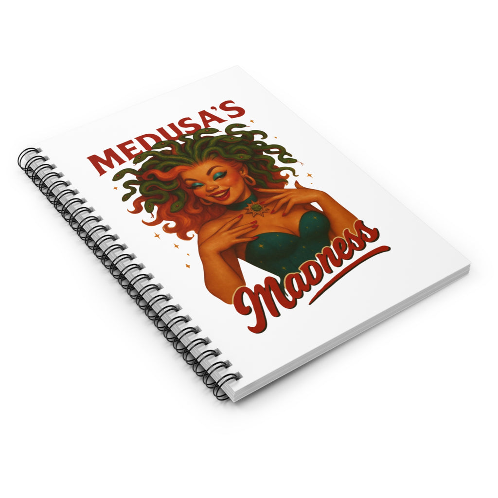 Medusa's Madness Spiral Notebook - Unique Journal for Writers, Art Lovers, Gifts, School Supplies, Witchy Vibe, Holiday Notebook