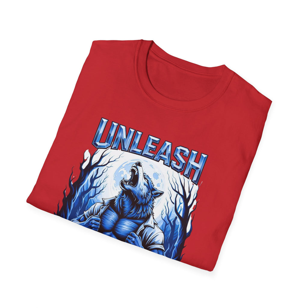 Unleash The Beast Werewolf T-Shirt — Blue Graphic Tee
