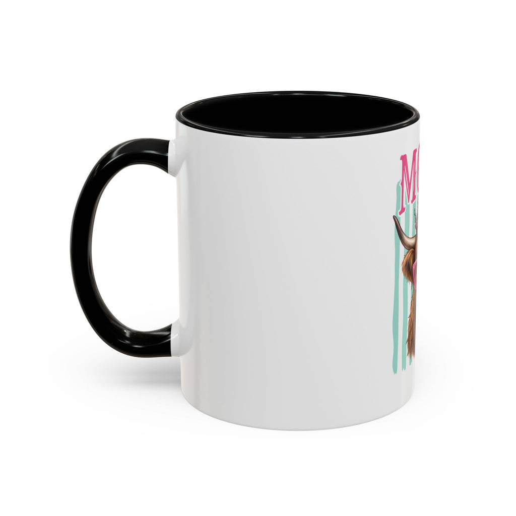 Moody Highland Cow Coffee Mug — Funny Crowned Cow with Bubblegum | Gift for Cow Lovers