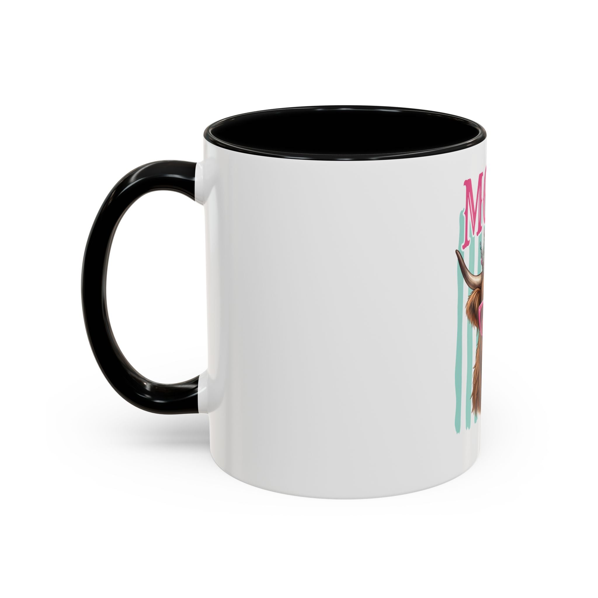 Moody Highland Cow Coffee Mug — Funny Crowned Cow with Bubblegum | Gift for Cow Lovers