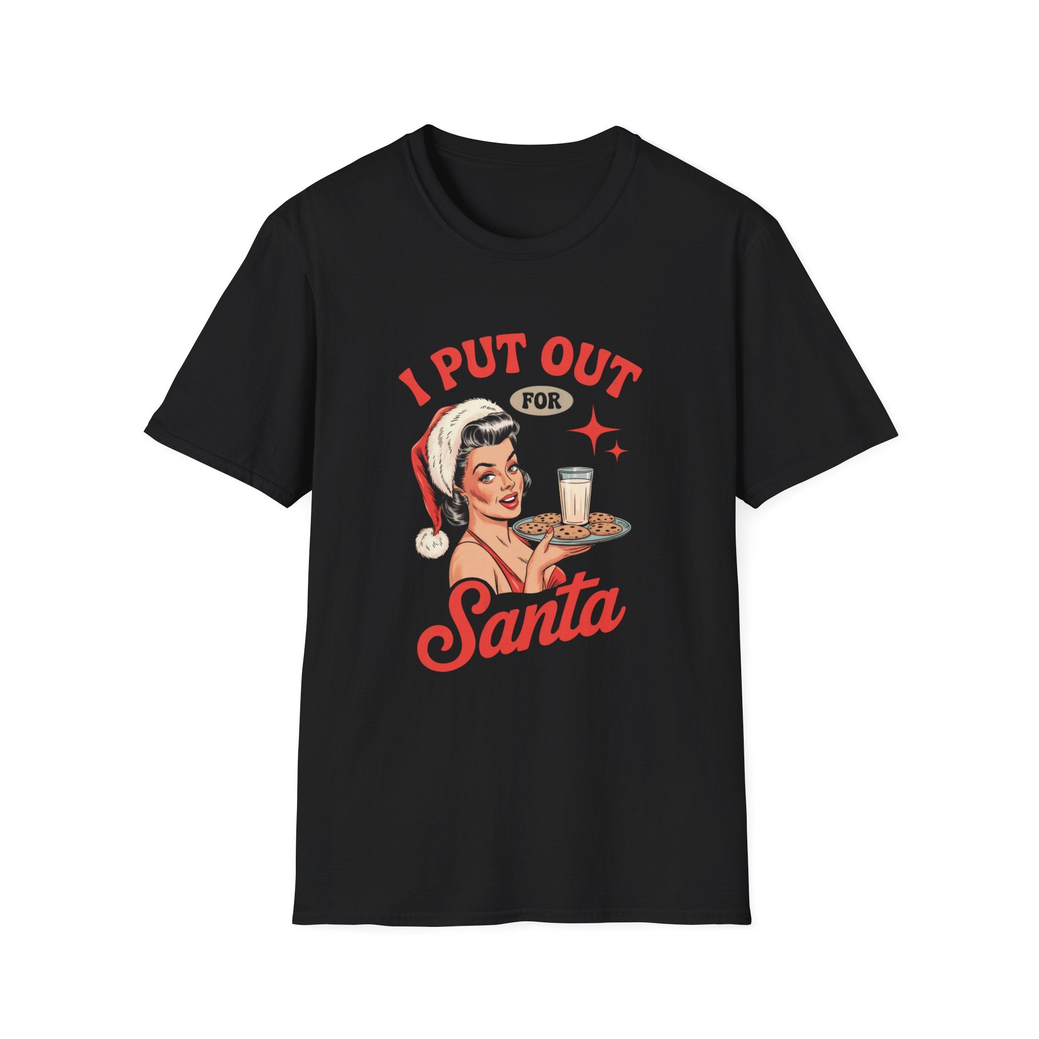 I Put Out for Santa Christmas T-Shirt — Retro Pin-Up Holiday Tee