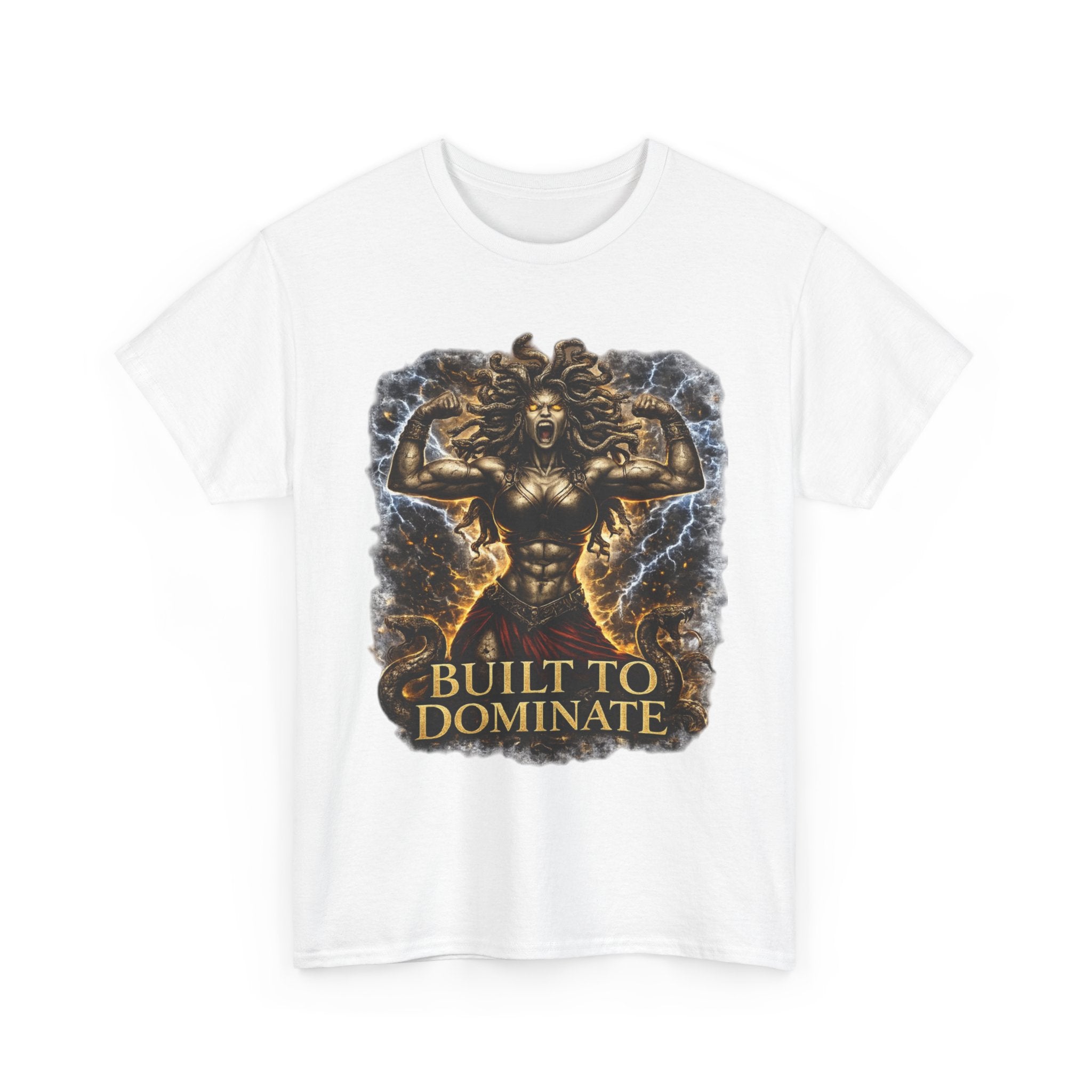 Muscle Medusa "Built to Dominate" Bodybuilding T-Shirt