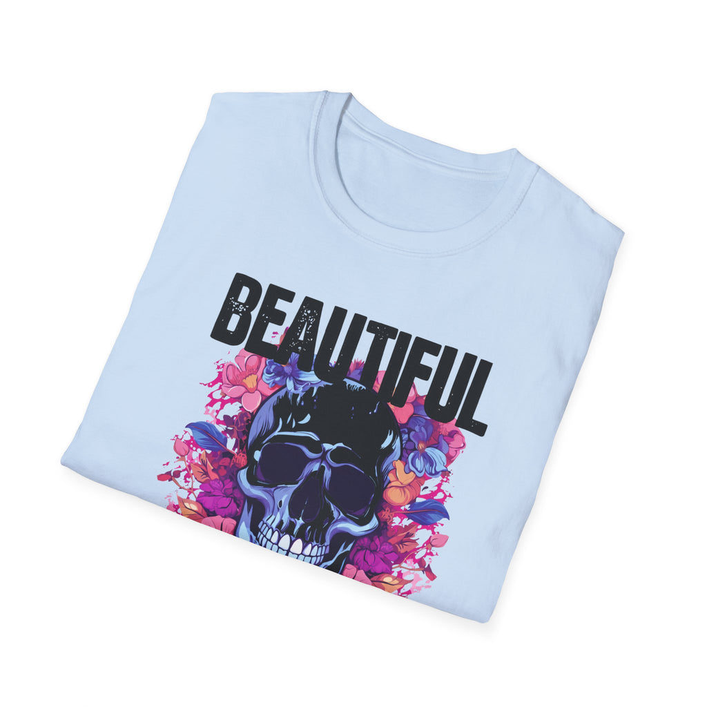 Floral Skull Graphic Tee — Beautiful Crazy Skull T-Shirt