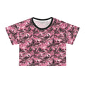 Pink Mountain Landscape Crop Tee — Vintage Wilderness All-Over Print