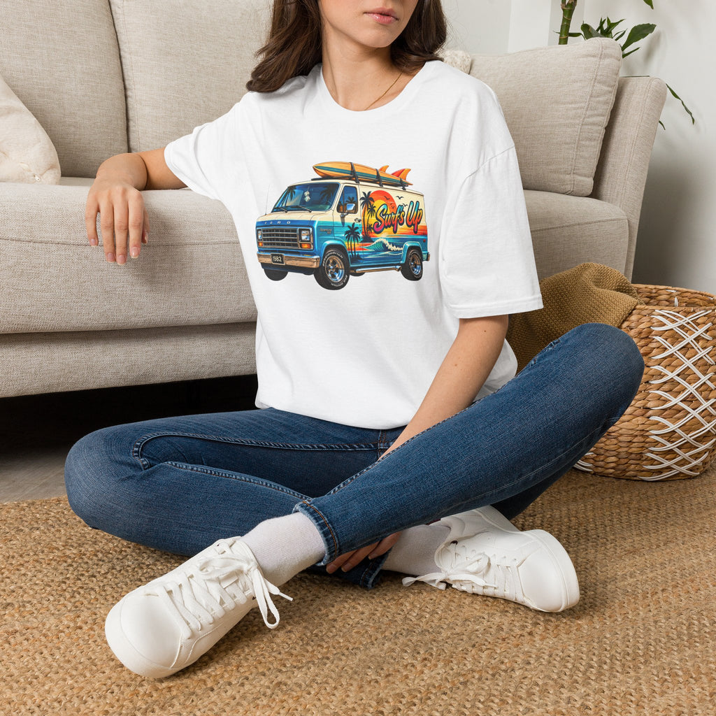Surf Van T-Shirt — "Surf's Up" Retro Beach Van Tee