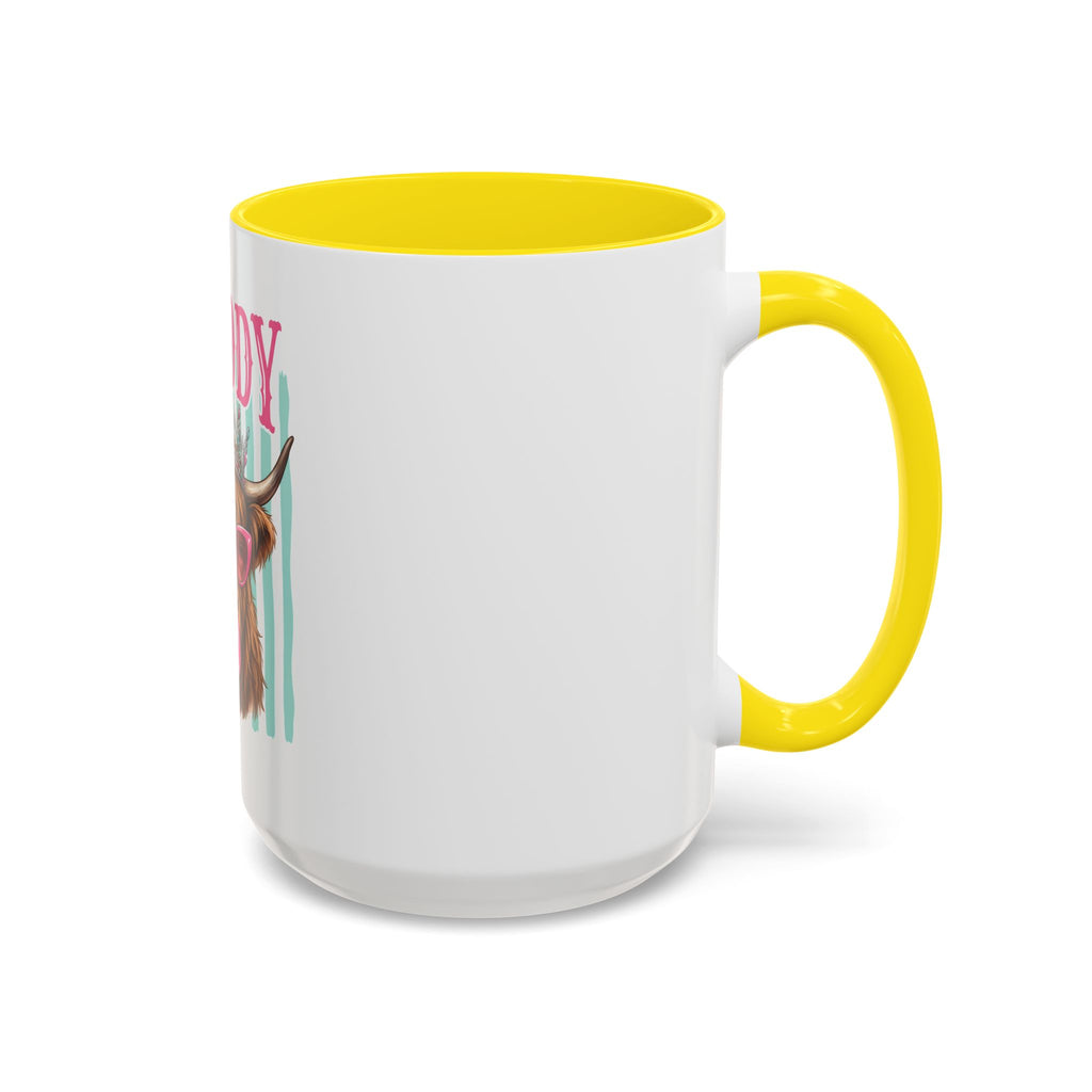Moody Highland Cow Coffee Mug — Funny Crowned Cow with Bubblegum | Gift for Cow Lovers