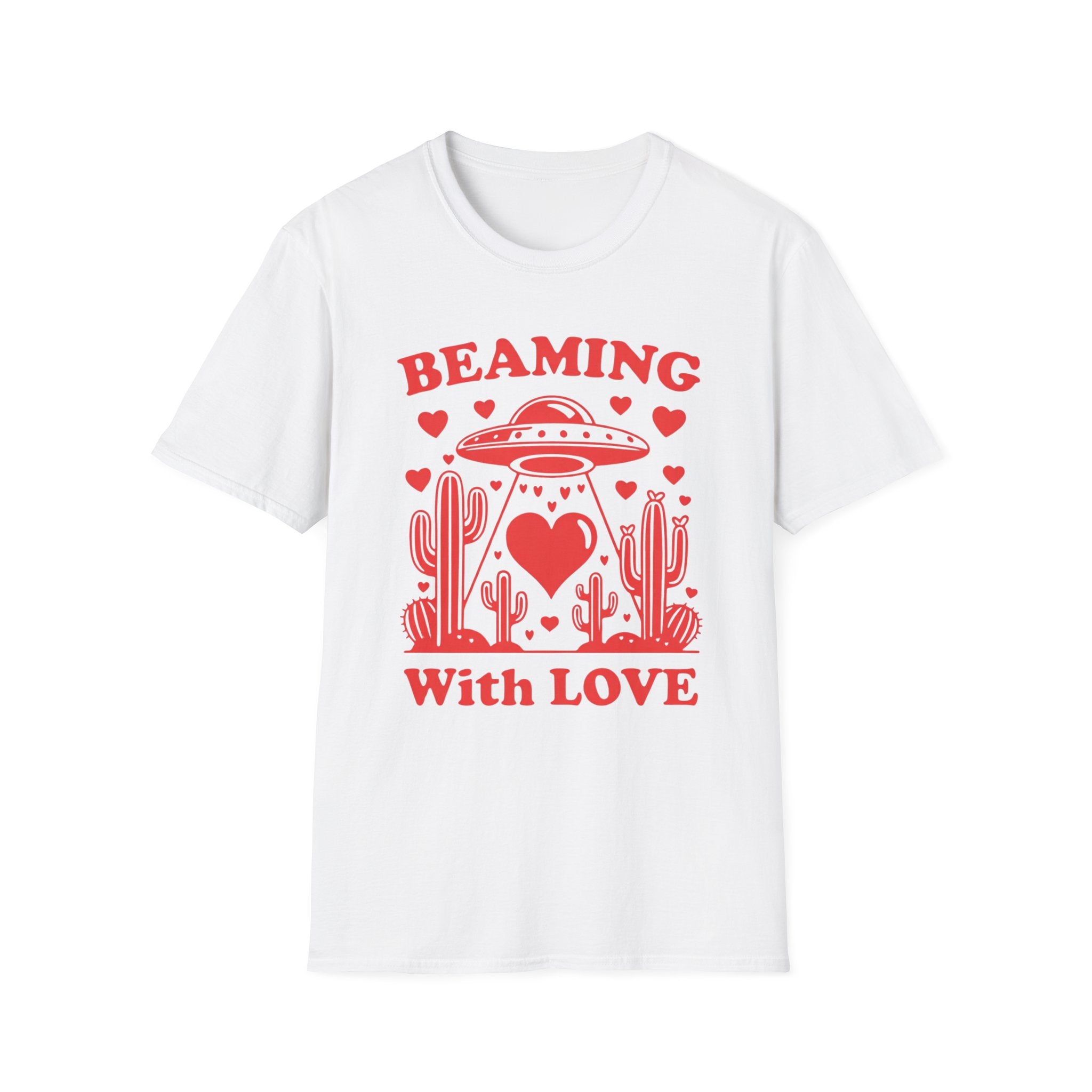 Beaming With Love UFO Tee — Valentine’s Day Graphic T-Shirt Trendy