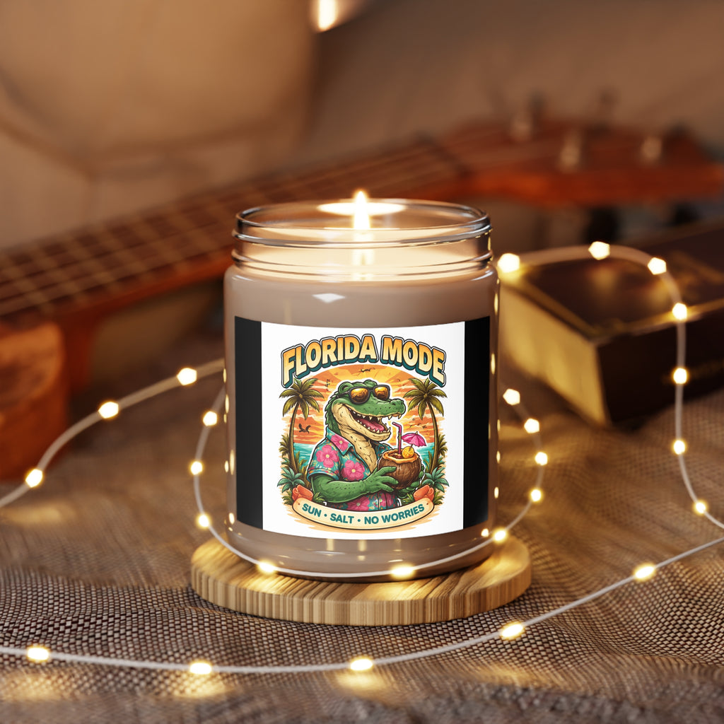 Florida Mode Scented Soy Candle — 9oz "Sun • Salt • No Worries" Jar