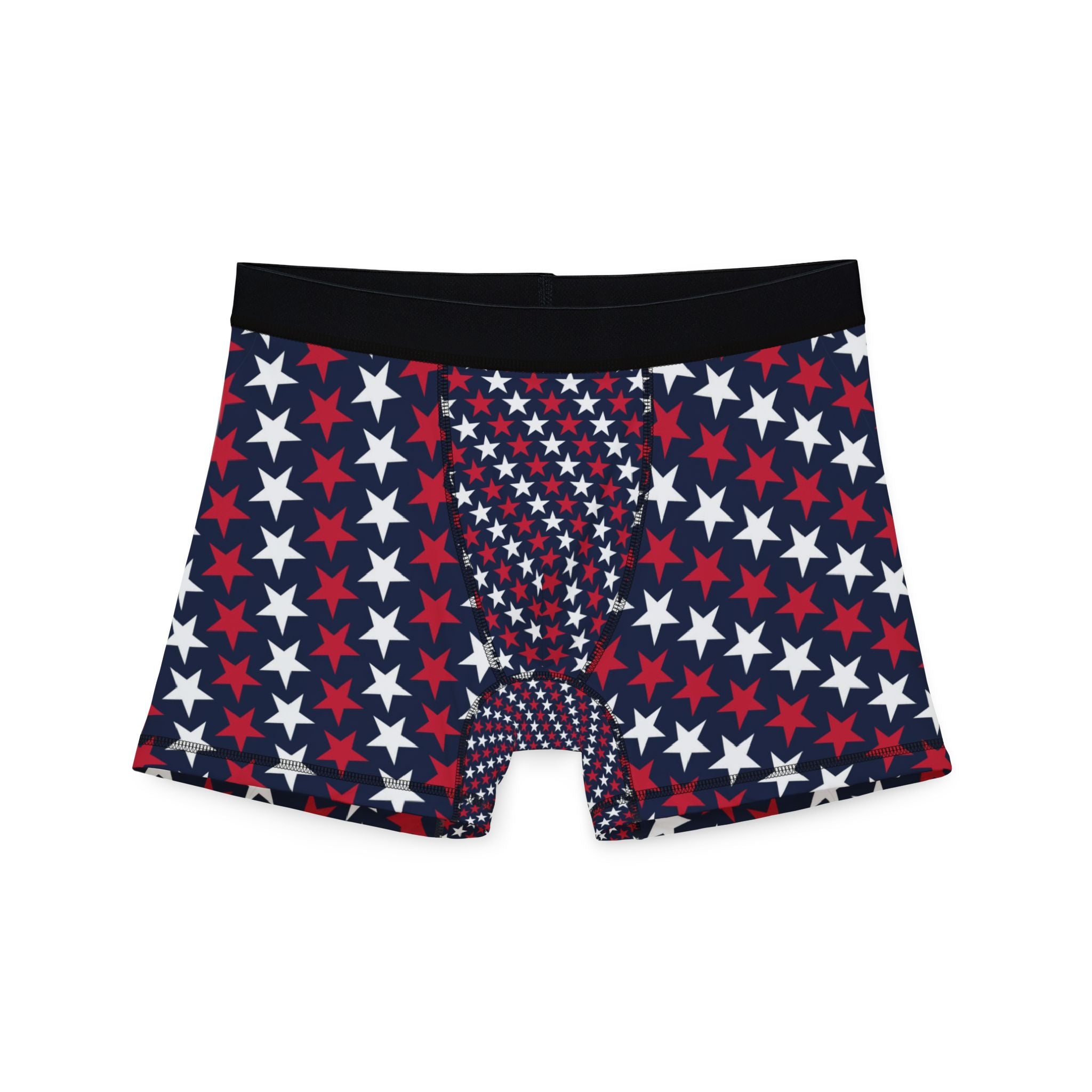 Patriotic Red White & Blue Star Boxer Briefs — Men's American Flag Stars Underwear