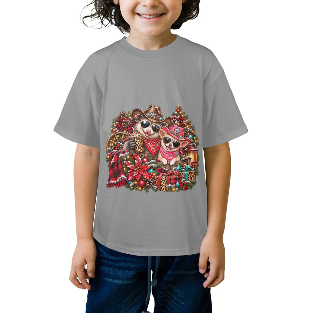 Pete & Coco Christmas Youth T-Shirt – Cute Western Holiday Ranch Tee
