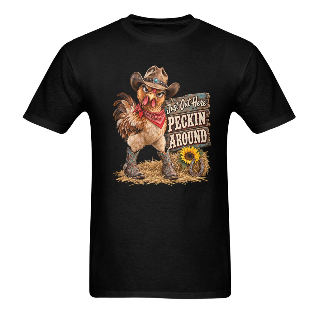 Just Out Here Peckin’ Around Women's Chicken T-Shirt🐔