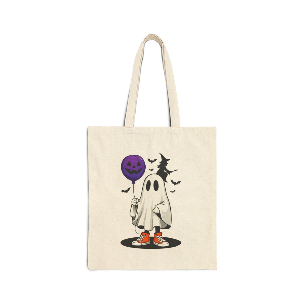 Spooky Ghost Cotton Canvas Tote Bag | Halloween Bag, Trick or Treat Tote, Cute Halloween Gift, Eco-Friendly Bag, Ghoul Tote