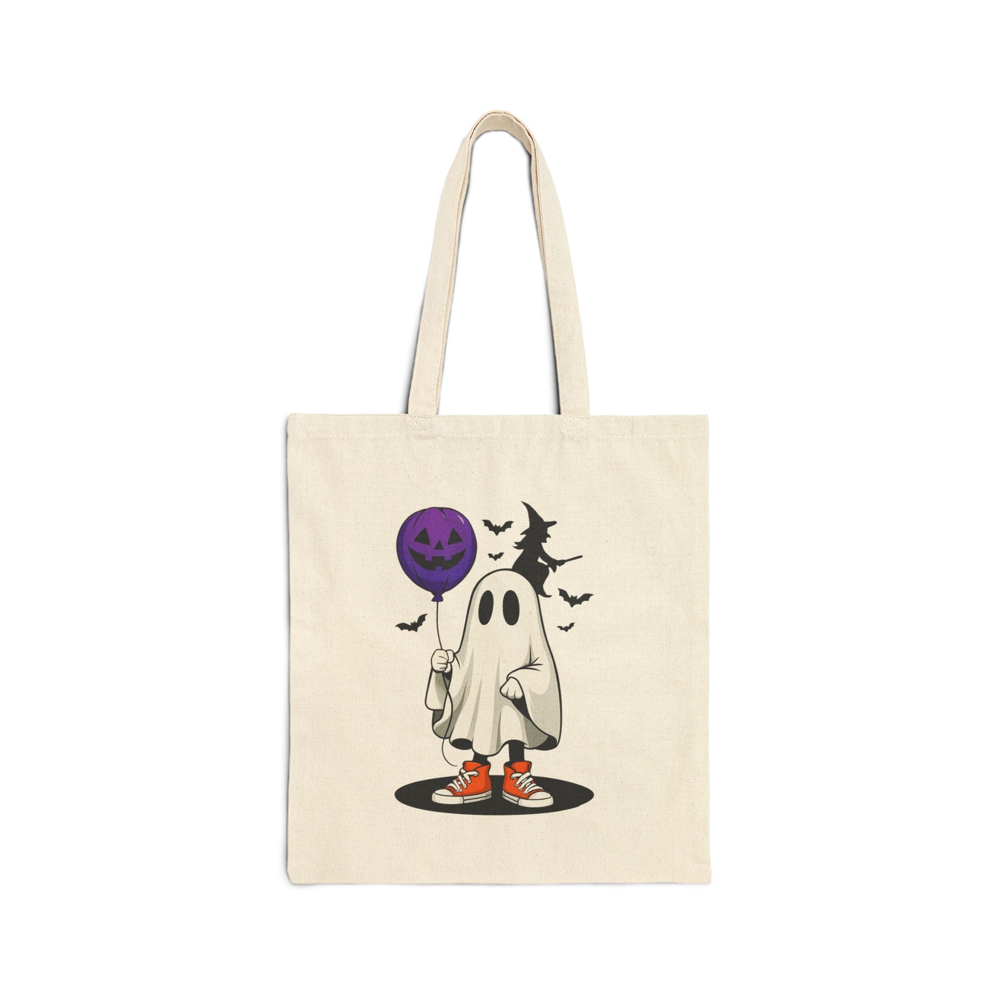 Spooky Ghost Cotton Canvas Tote Bag | Halloween Bag, Trick or Treat Tote, Cute Halloween Gift, Eco-Friendly Bag, Ghoul Tote
