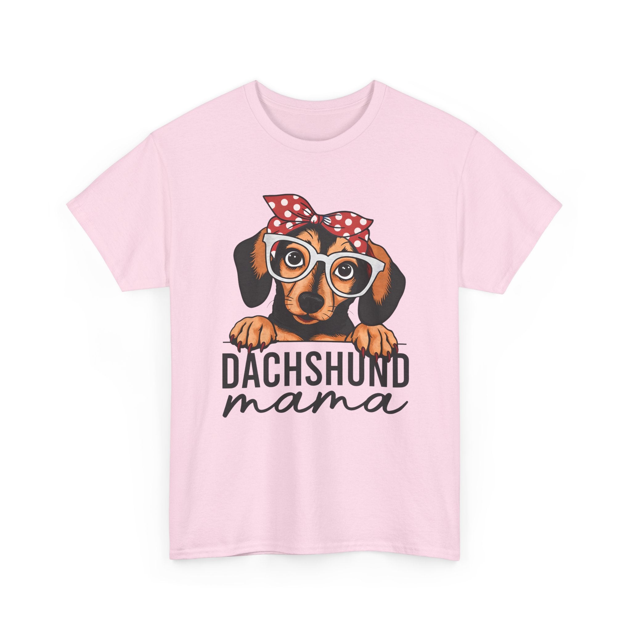 Dachshund Mama T-Shirt — Cute Dog Mom Tee with Glasses & Bandana