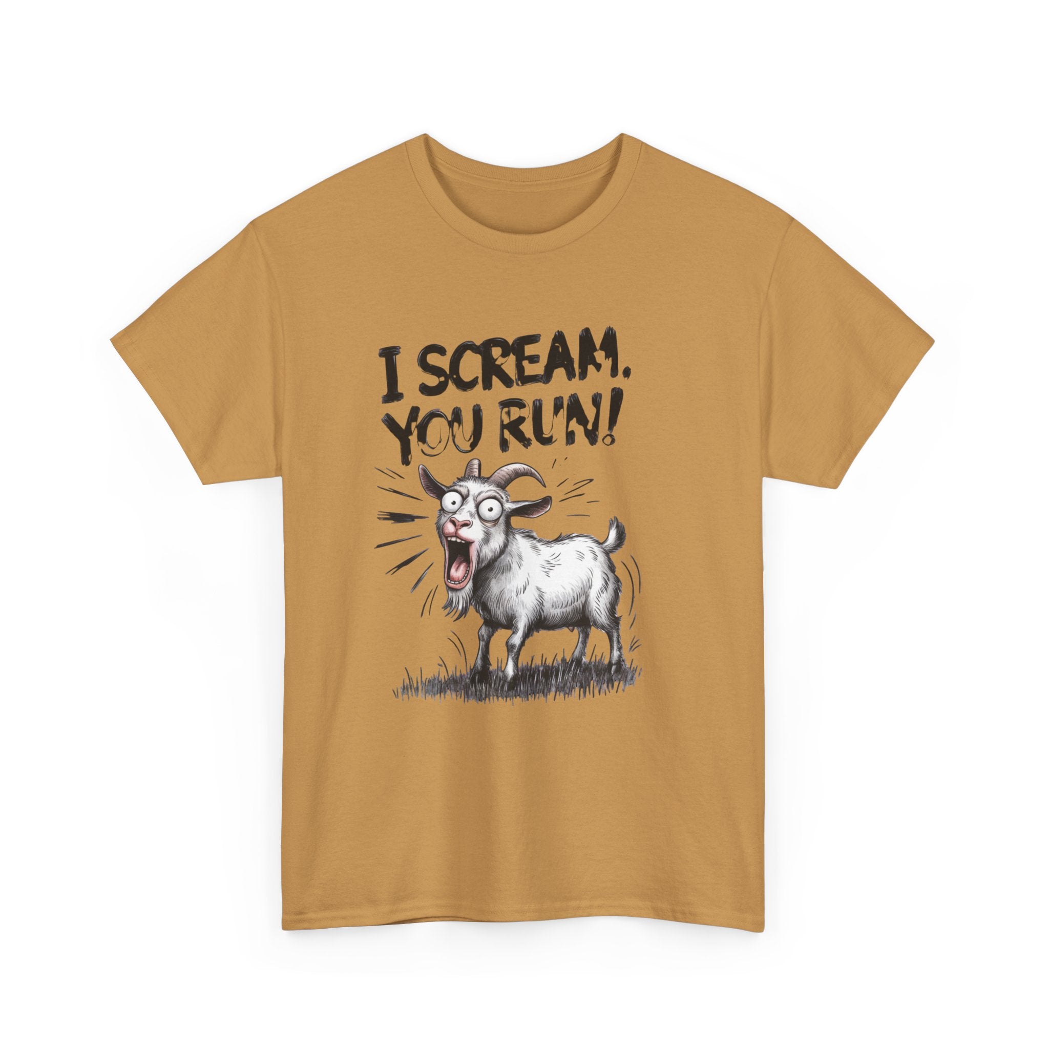 Funny 'I Scream You Run' Goat T-Shirt