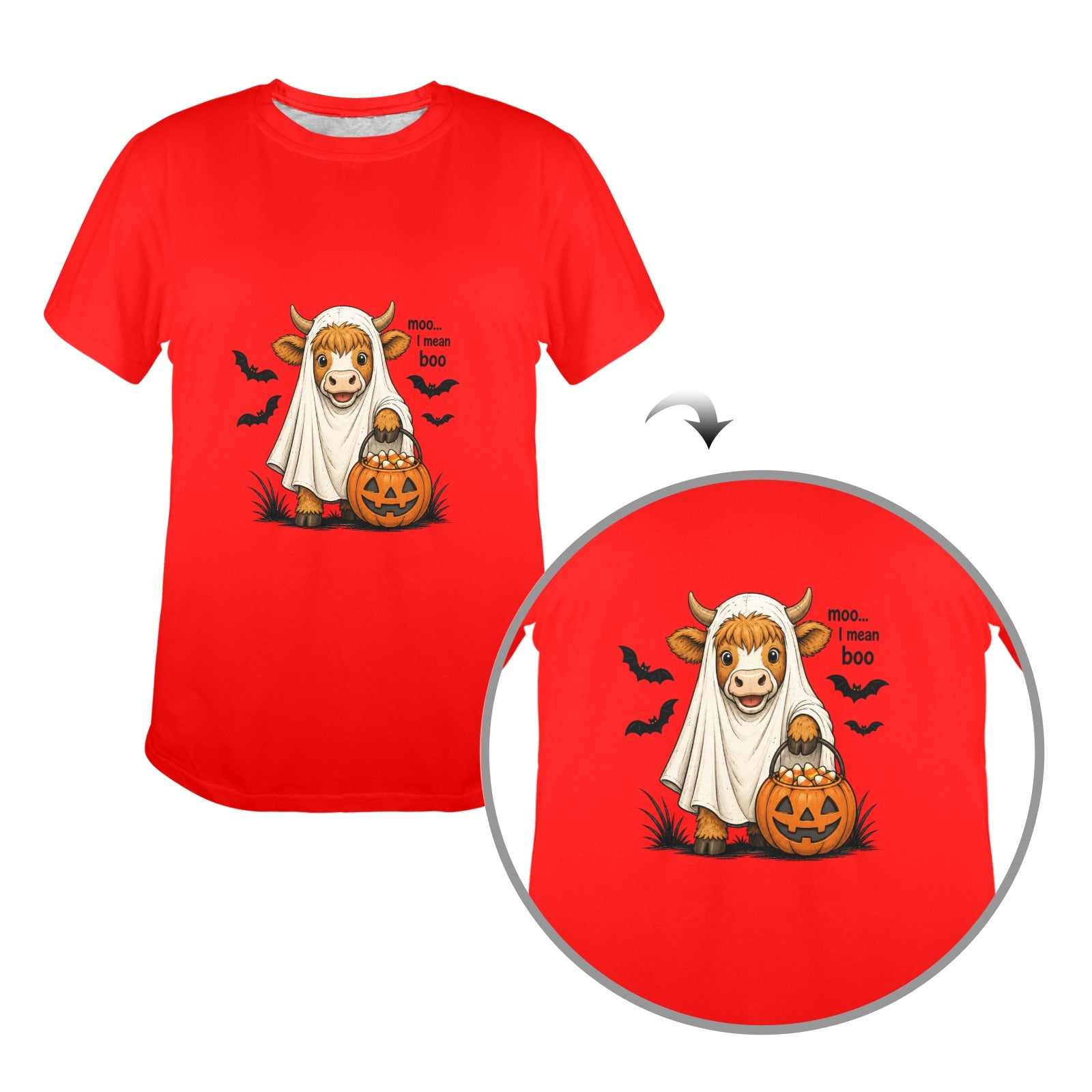 Highland Cow Ghost Trick or Treat T-Shirt