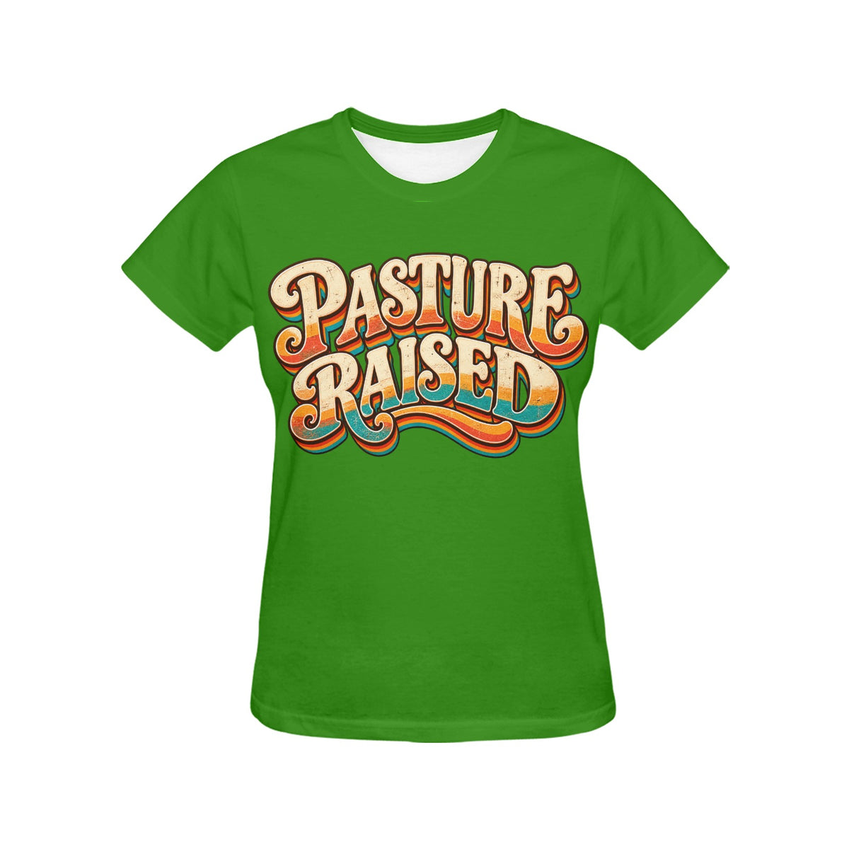 Pasture Raised Women’s T-Shirt – Retro Western Cowgirl Ranch Graphic Tee