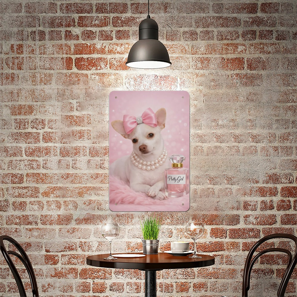 Coco the Chihuahua  Pretty Girl Metal Wall Sign Wolf Hill Ranch Designs