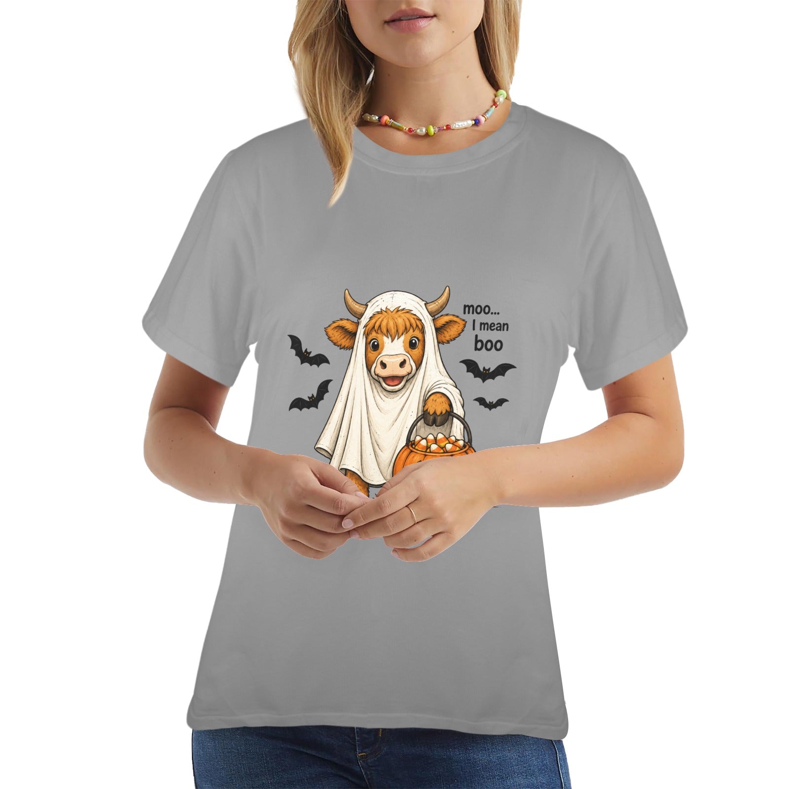 Highland Cow Ghost Trick or Treat T-Shirt