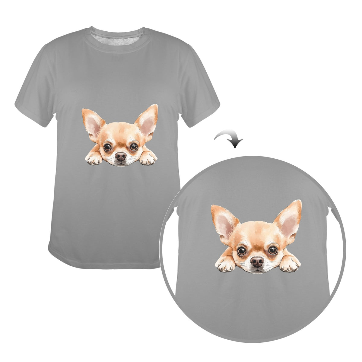 Peekaboo Chihuahua Ladies T-Shirt