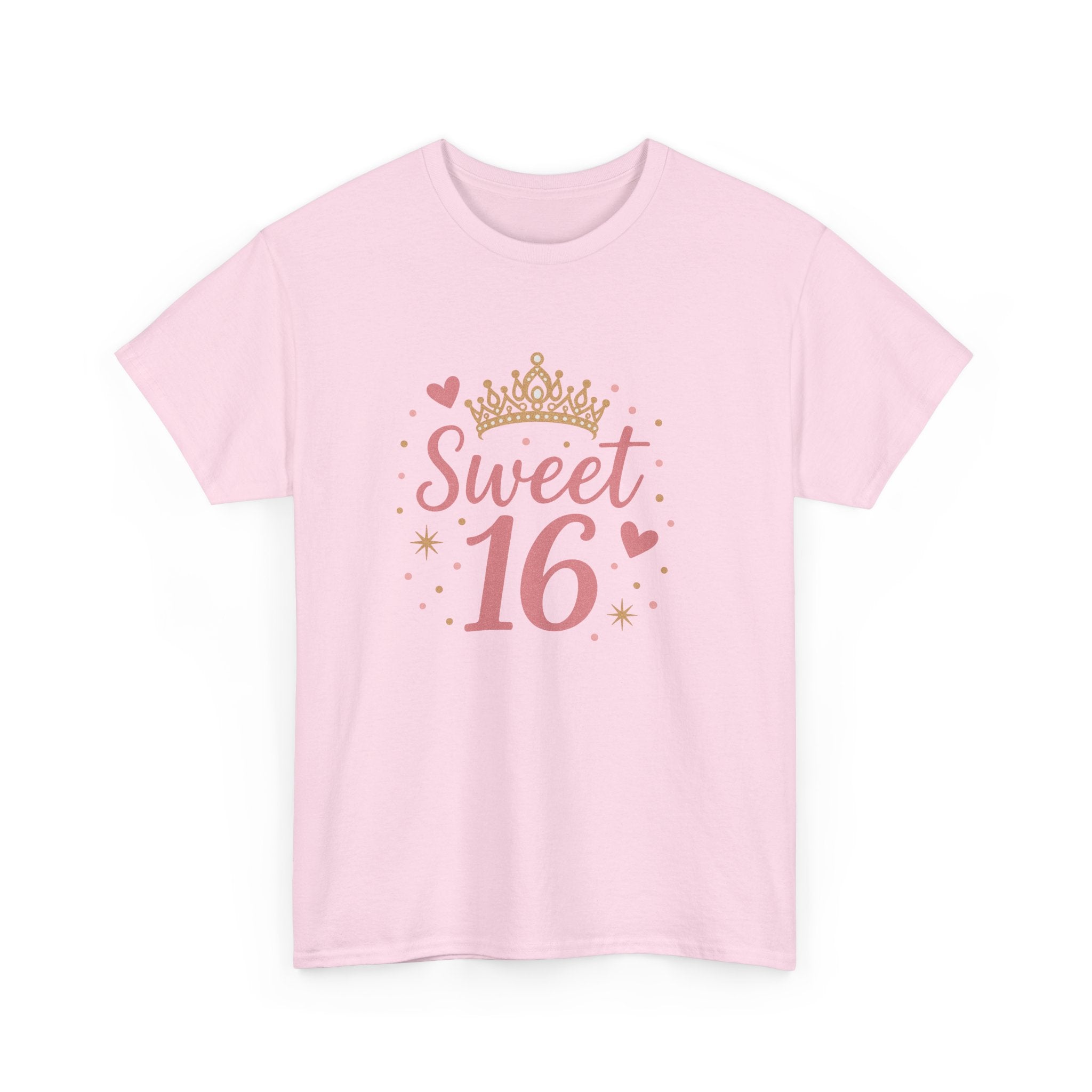 Sweet 16 Pink Crown T-Shirt — Sixteenth Birthday Celebration Tee