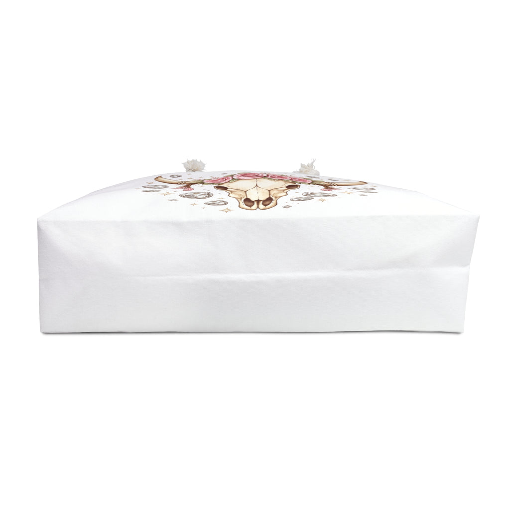 Boho Cow Skull Weekender Bag — Floral Bull Skull Travel Tote Classic