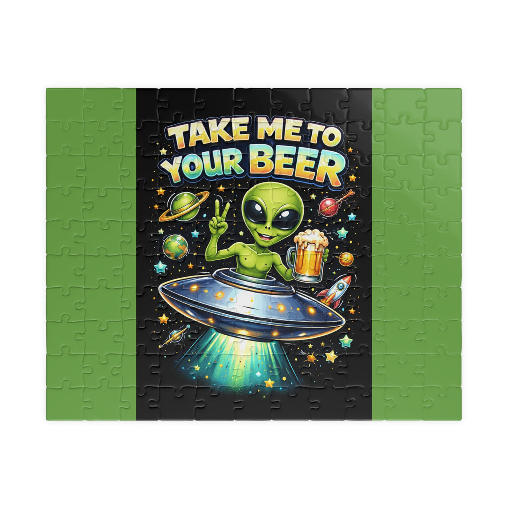 Alien Beer Puzzle — "Take Me To Your Beer" Funny Space Jigsaw (110–1014 pcs)