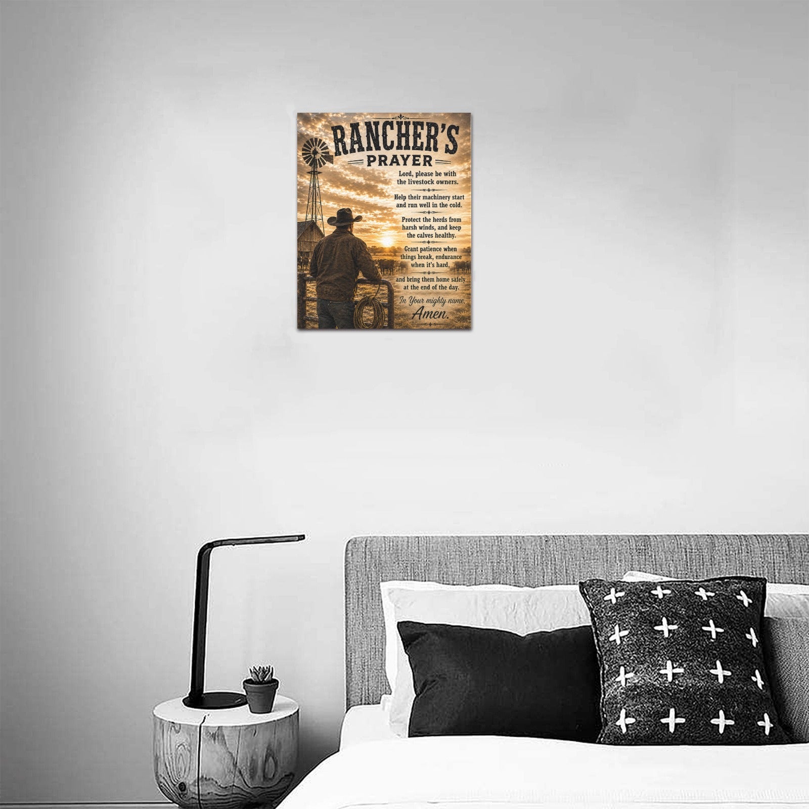 Ranchers Prayer Canvas Print 8" x10"(USA)