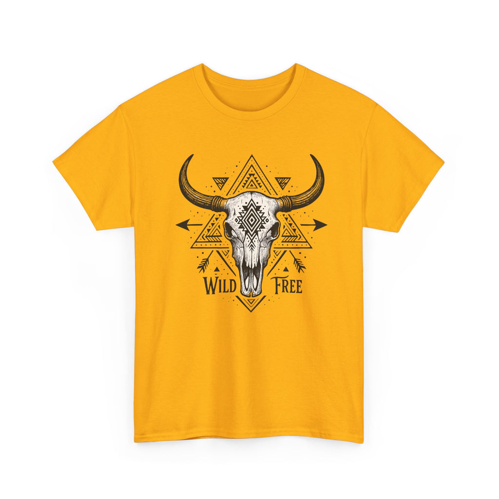 Wild & Free Buffalo Skull T-Shirt — Boho Western Graphic Tee