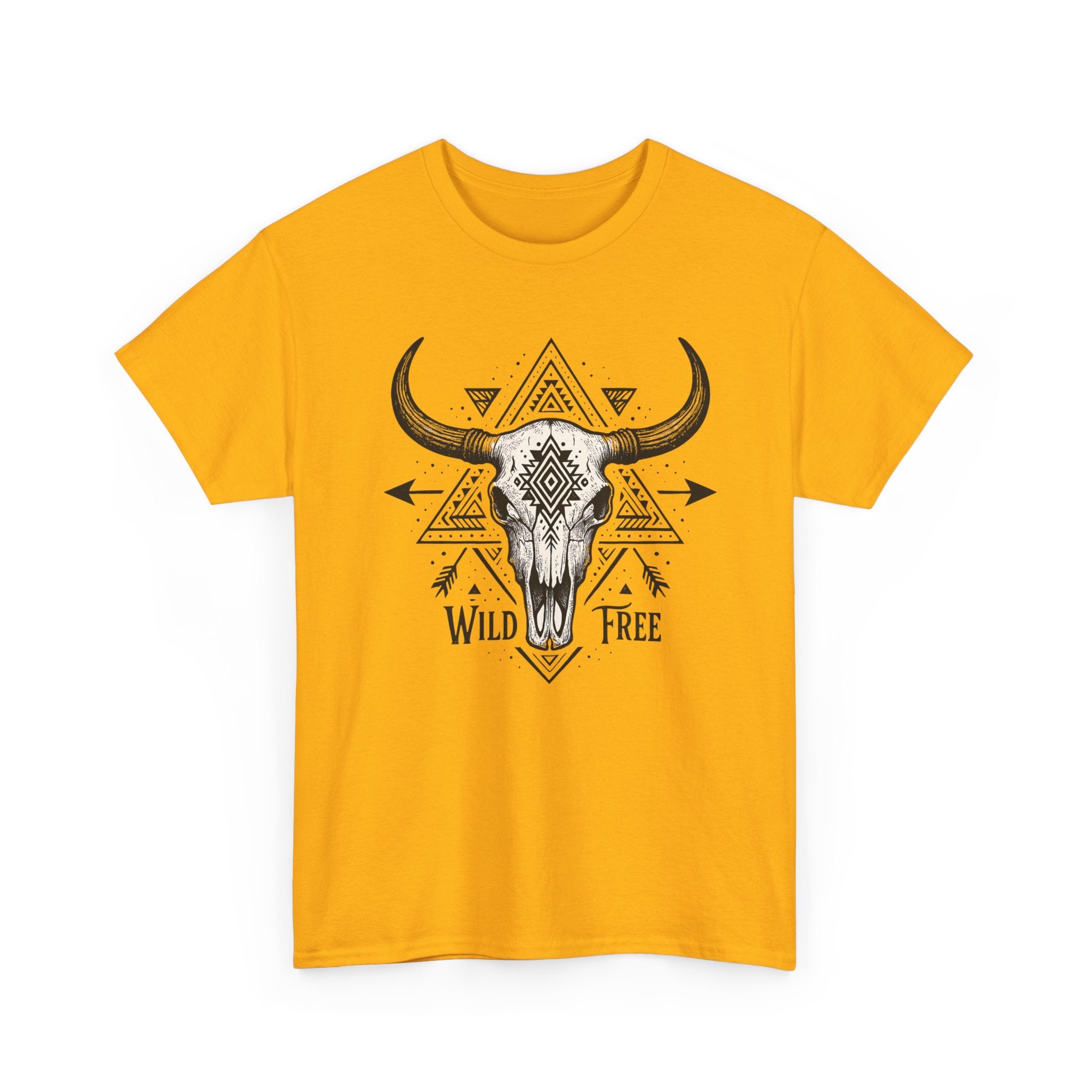 Wild & Free Buffalo Skull T-Shirt — Boho Western Graphic Tee