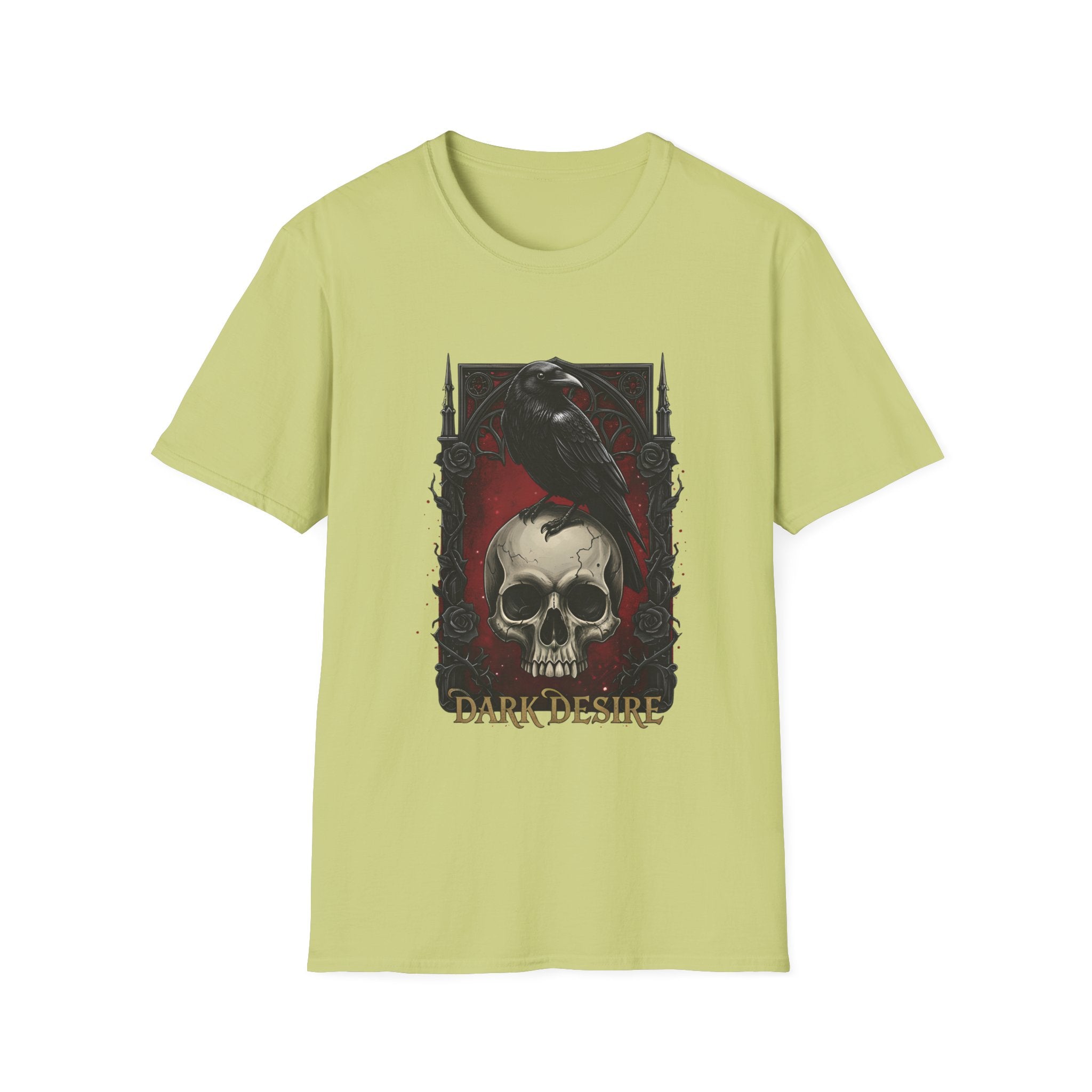 Dark Desire Gothic Skull & Raven T-Shirt Gothic Graphic Tee   Trendy T-Shirt