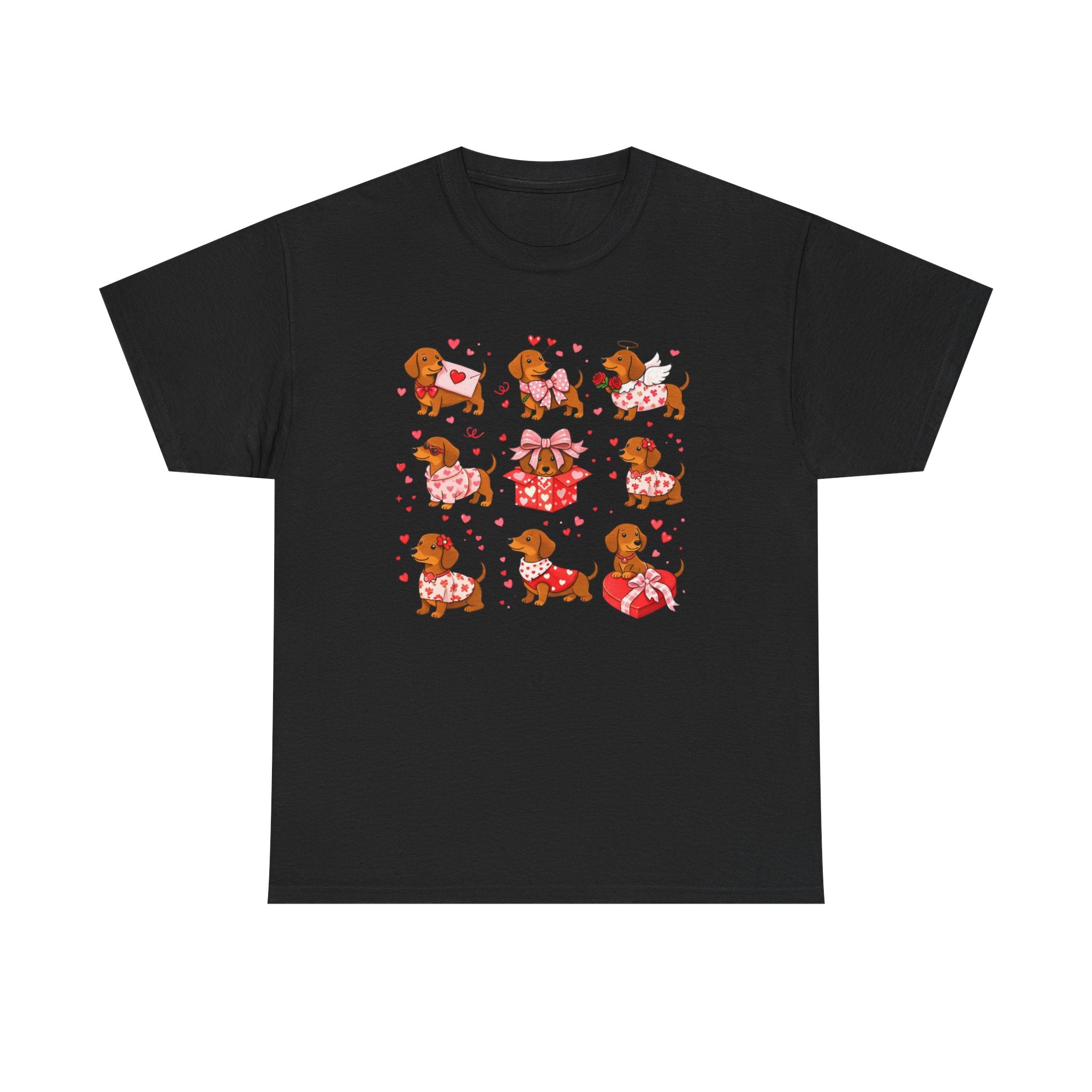 Dachshund Valentine T-Shirt — Cute Puppy Hearts Graphic Tee