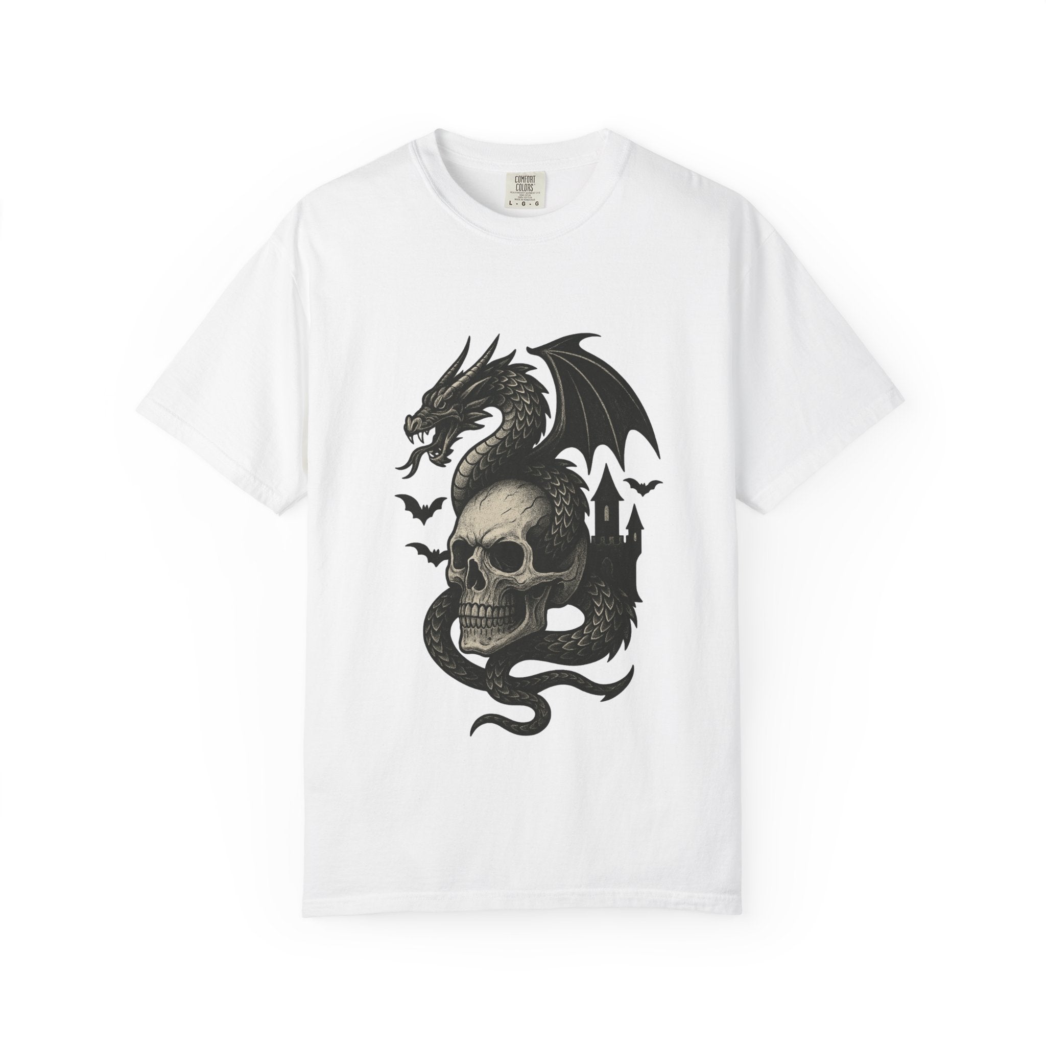 Edgy Dragon Skull T-Shirt - Graphic Tee, Alternative Fashion, Halloween, Gift for Him, Casual Wear