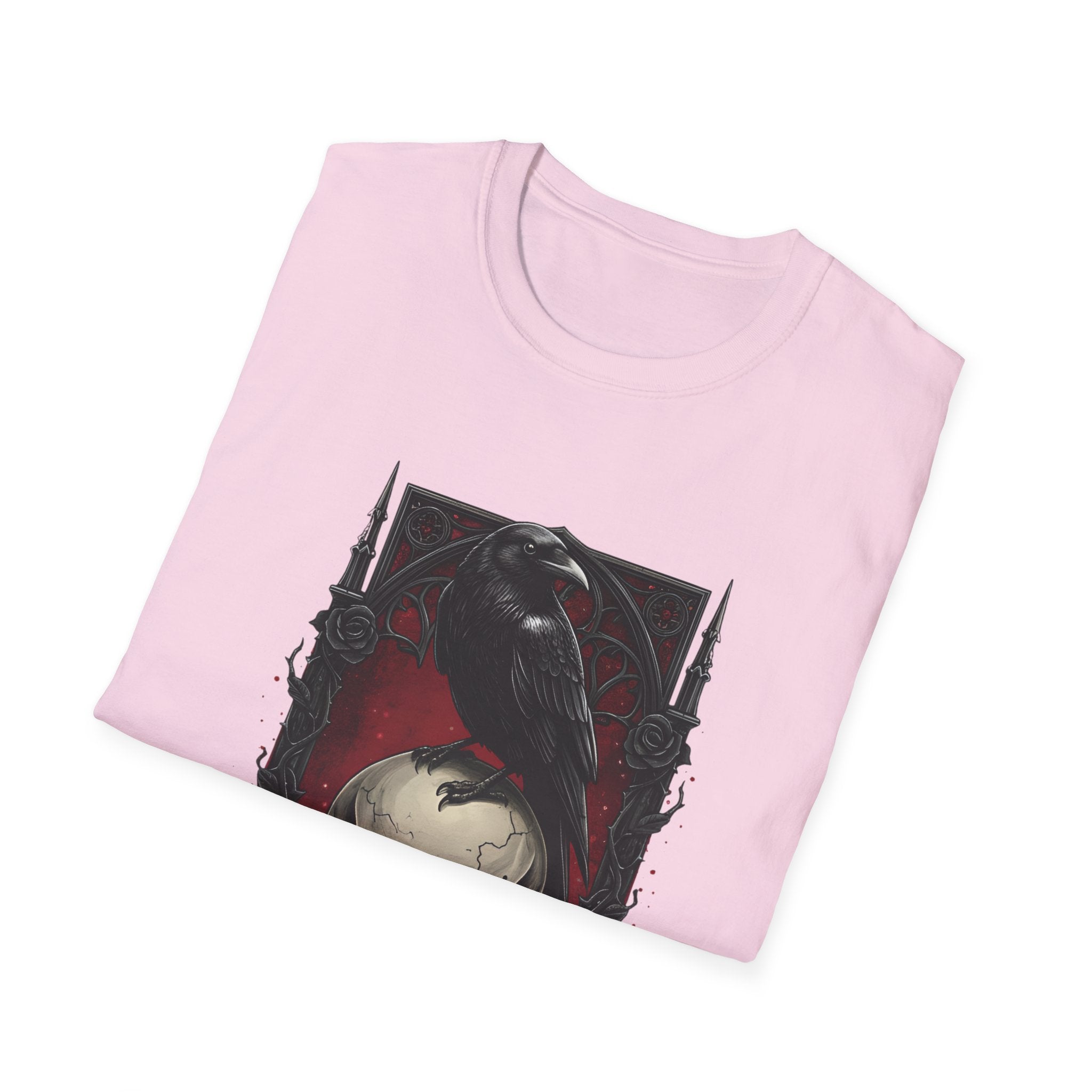 Dark Desire Gothic Skull & Raven T-Shirt Gothic Graphic Tee   Trendy T-Shirt