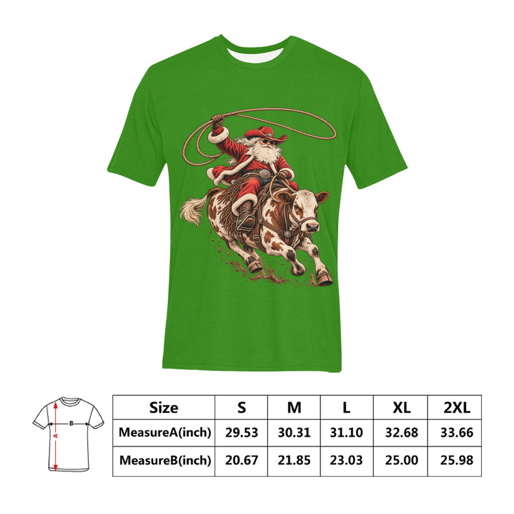 Cowboy Santa Rodeo Christmas Shirt Men’s Western Holiday Graphic