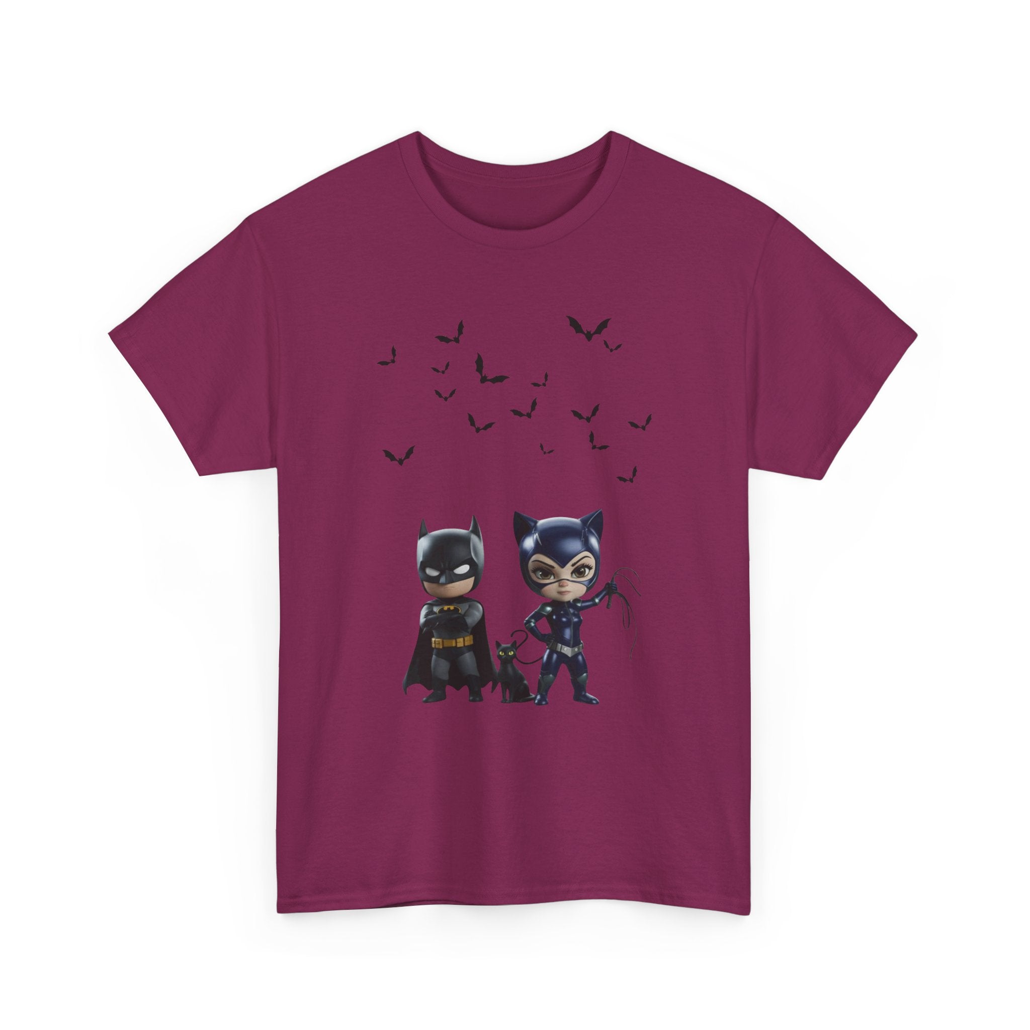 Superhero Adventure T-Shirt — Comic Style with 'Black Cat' Sidekick