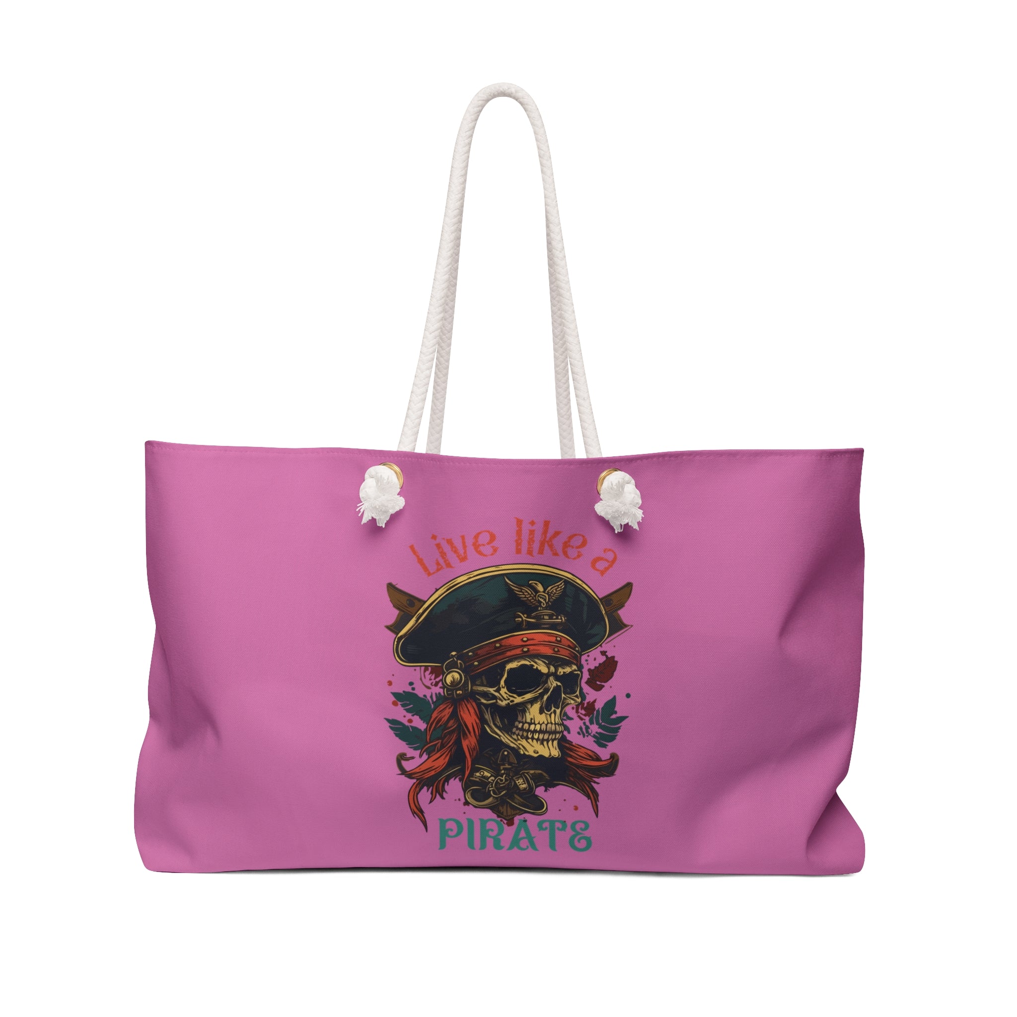 Live Like a Pirate Weekender Bag — Pink Skull Pirate Tote