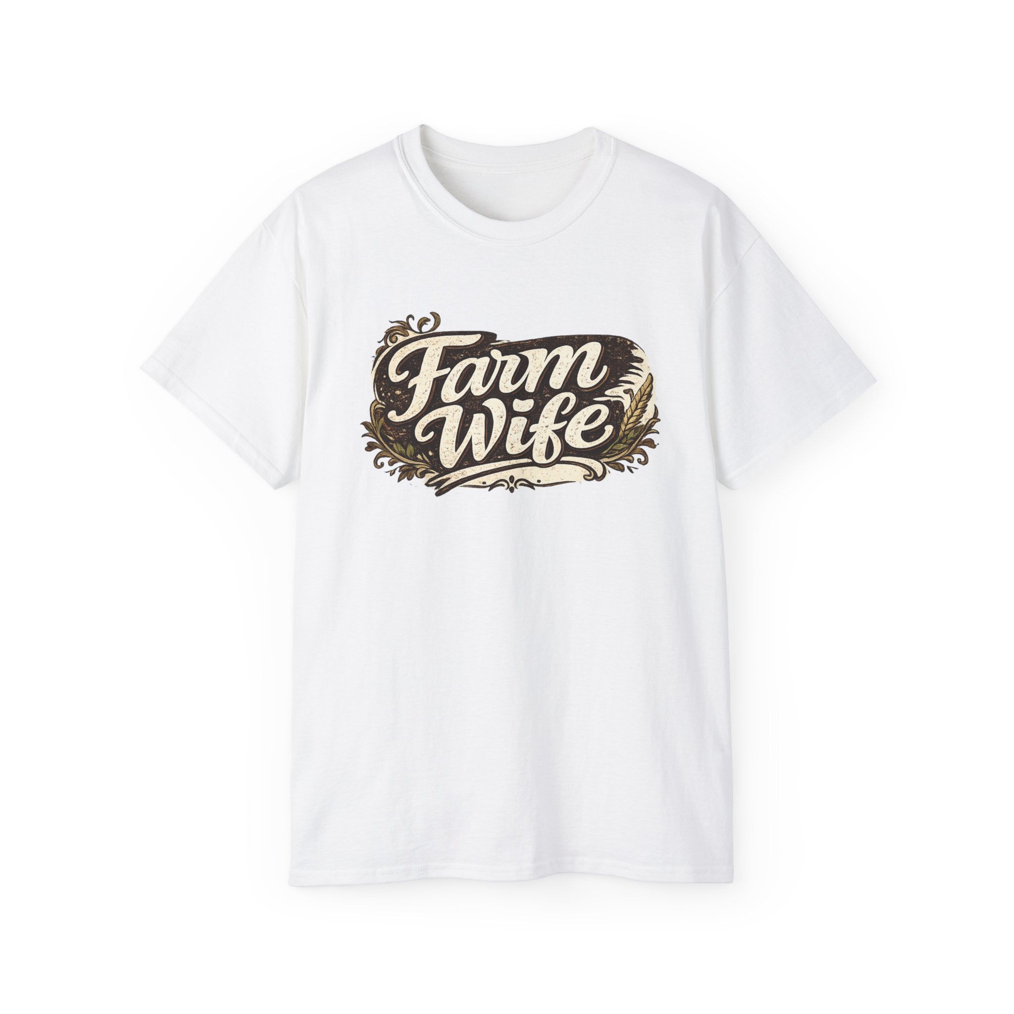 Farm Wife T-Shirt — Rustic Retro Script Tee for Women (Farm Wife)